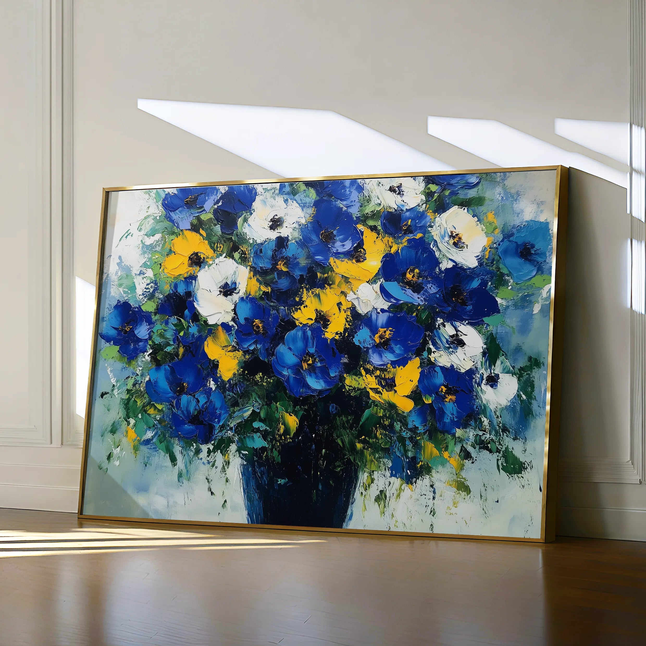 Floral 971 Canvas Art 18" x 24" / 45 x 60 cm / Black