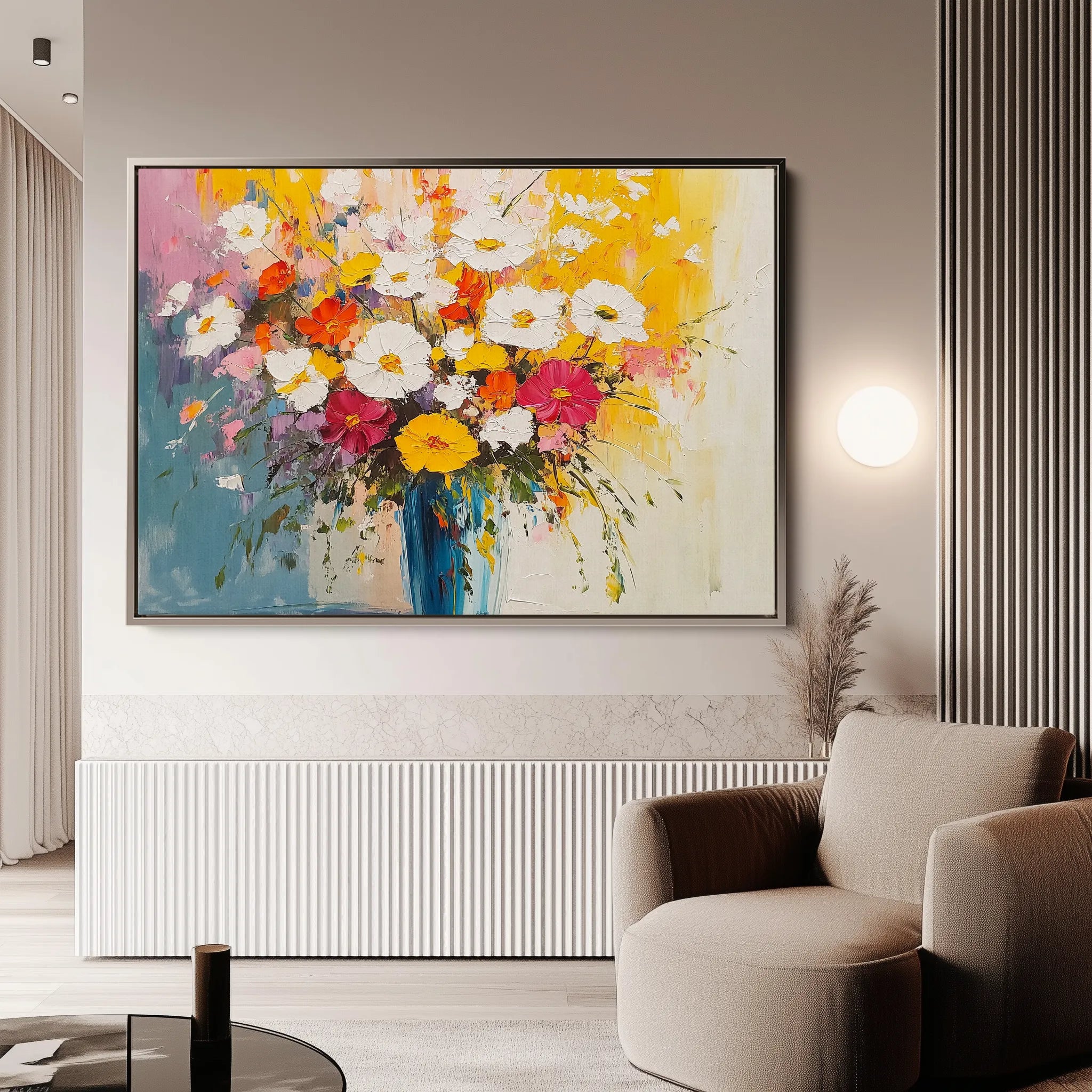 Floral 972 Canvas Art 18" x 24" / 45 x 60 cm / Black