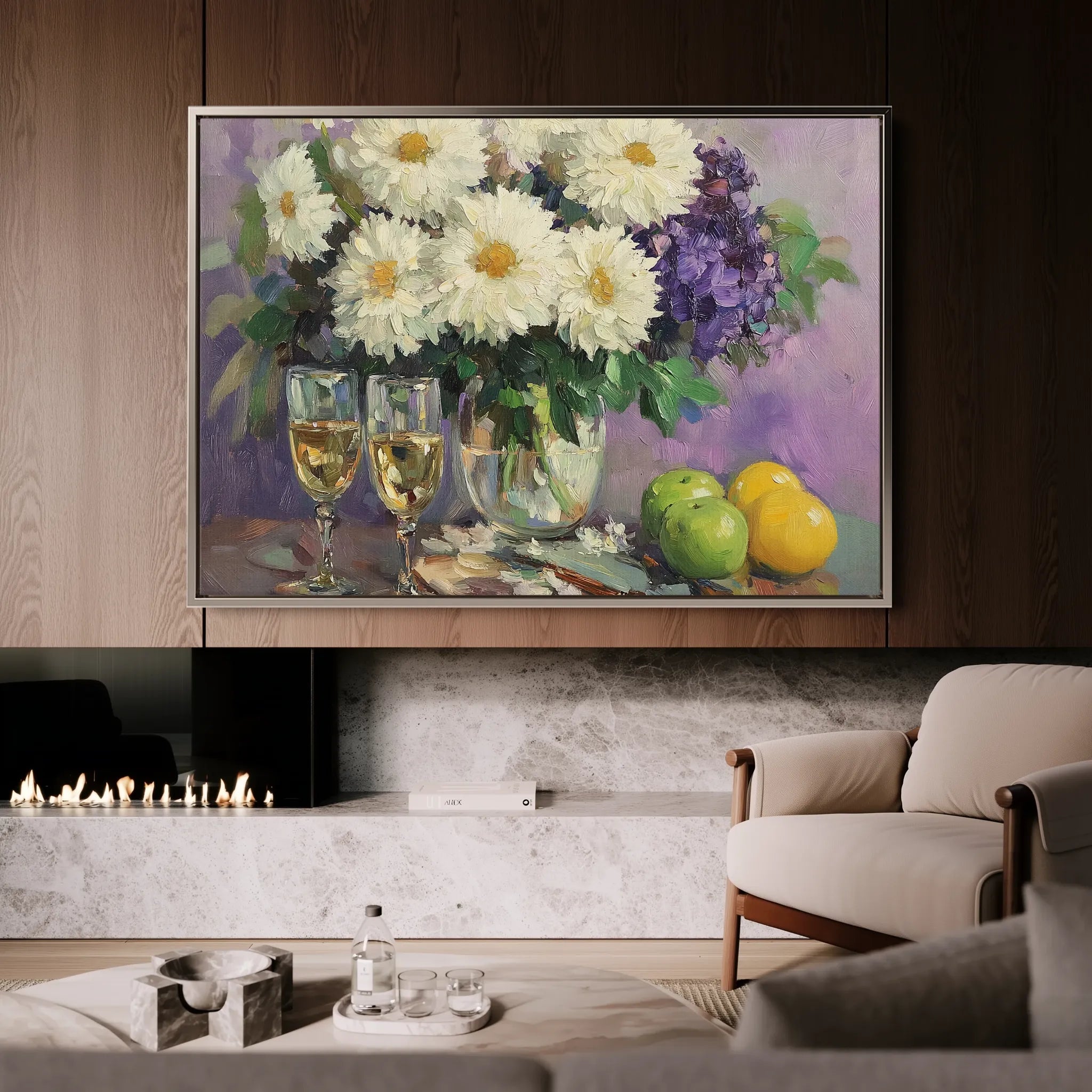 Floral 973 Canvas Art 18" x 24" / 45 x 60 cm / Black