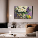 Floral 973 Canvas Art 60 x 40 cm / Black