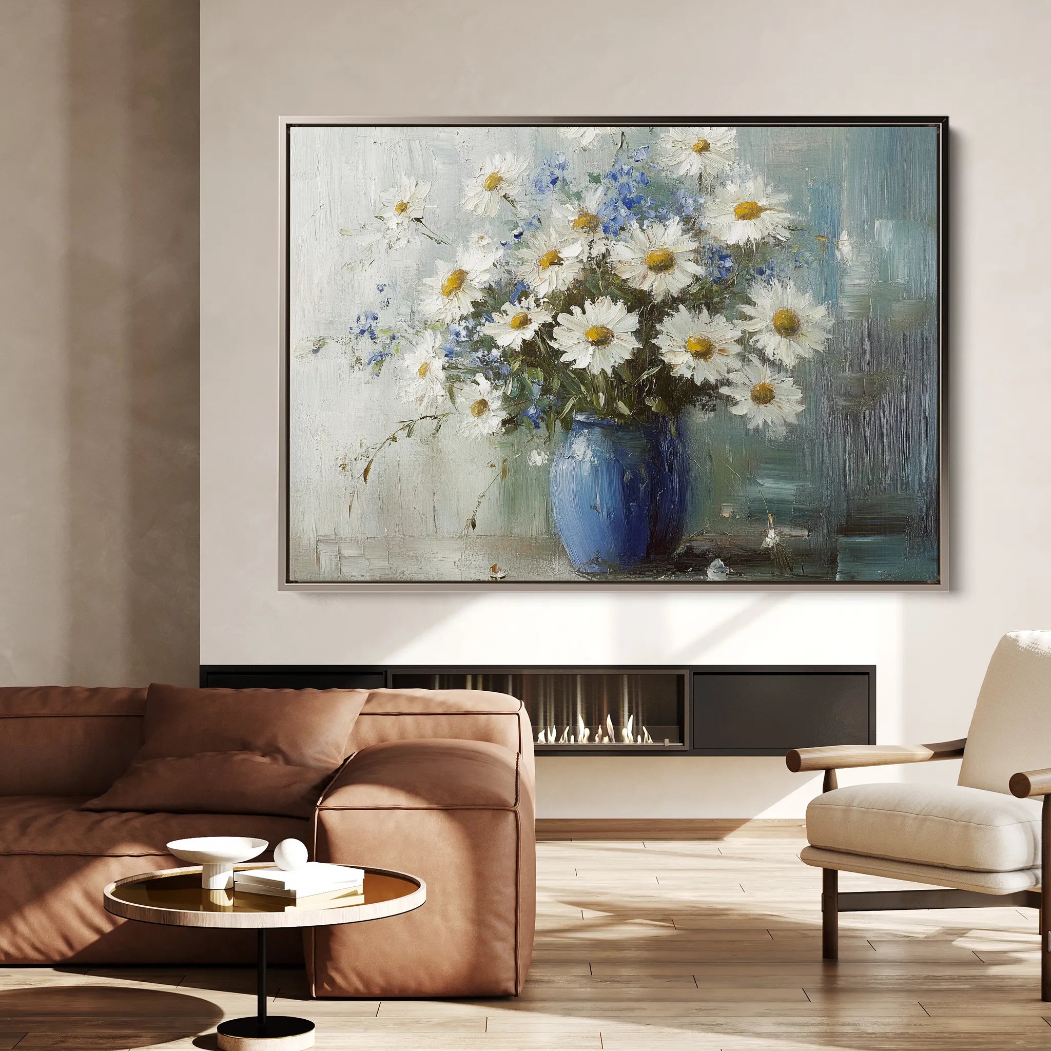 Floral 974 Canvas Art 18" x 24" / 45 x 60 cm / Black