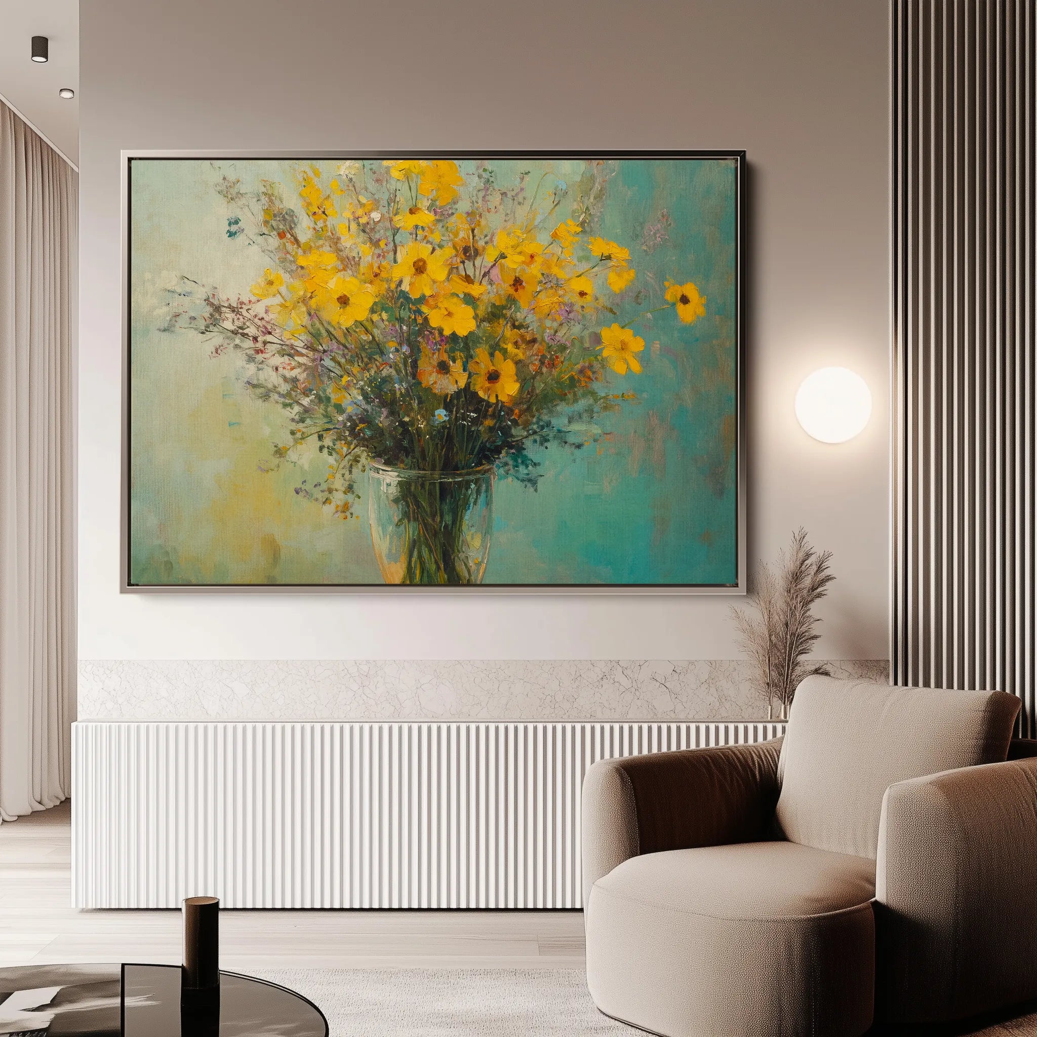 Floral 975 Canvas Art 18" x 24" / 45 x 60 cm / Black
