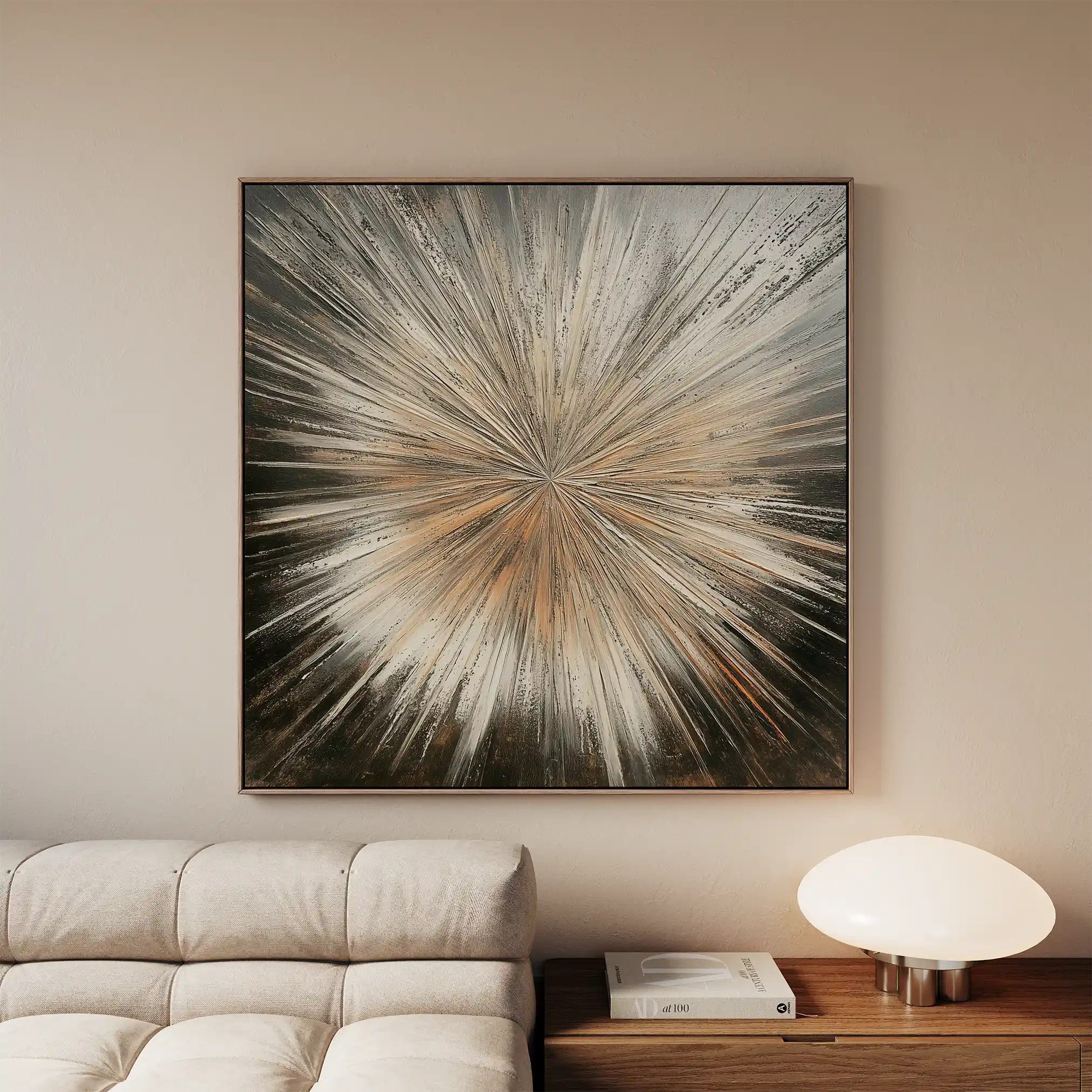 Abstract 977 Canvas Art 16" x 16" / 40 x 40 cm / Black