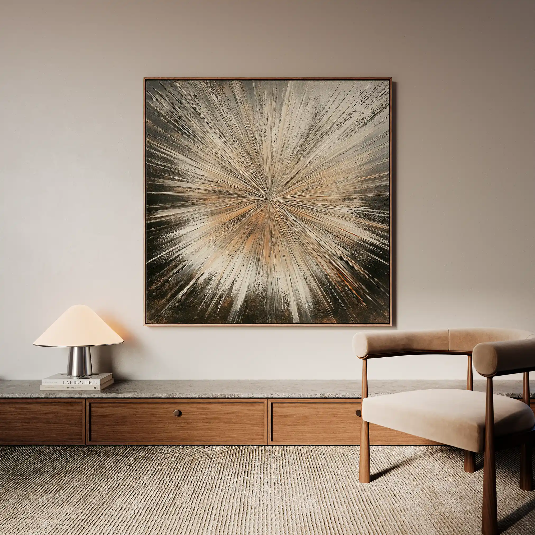 Abstract 977 Canvas Art 16" x 16" / 40 x 40 cm / Black