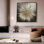 Abstract 977 Canvas Art 16" x 16" / 40 x 40 cm / Black