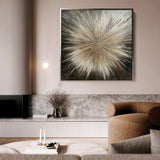 Abstract 977 Canvas Art 16" x 16" / 40 x 40 cm / Black