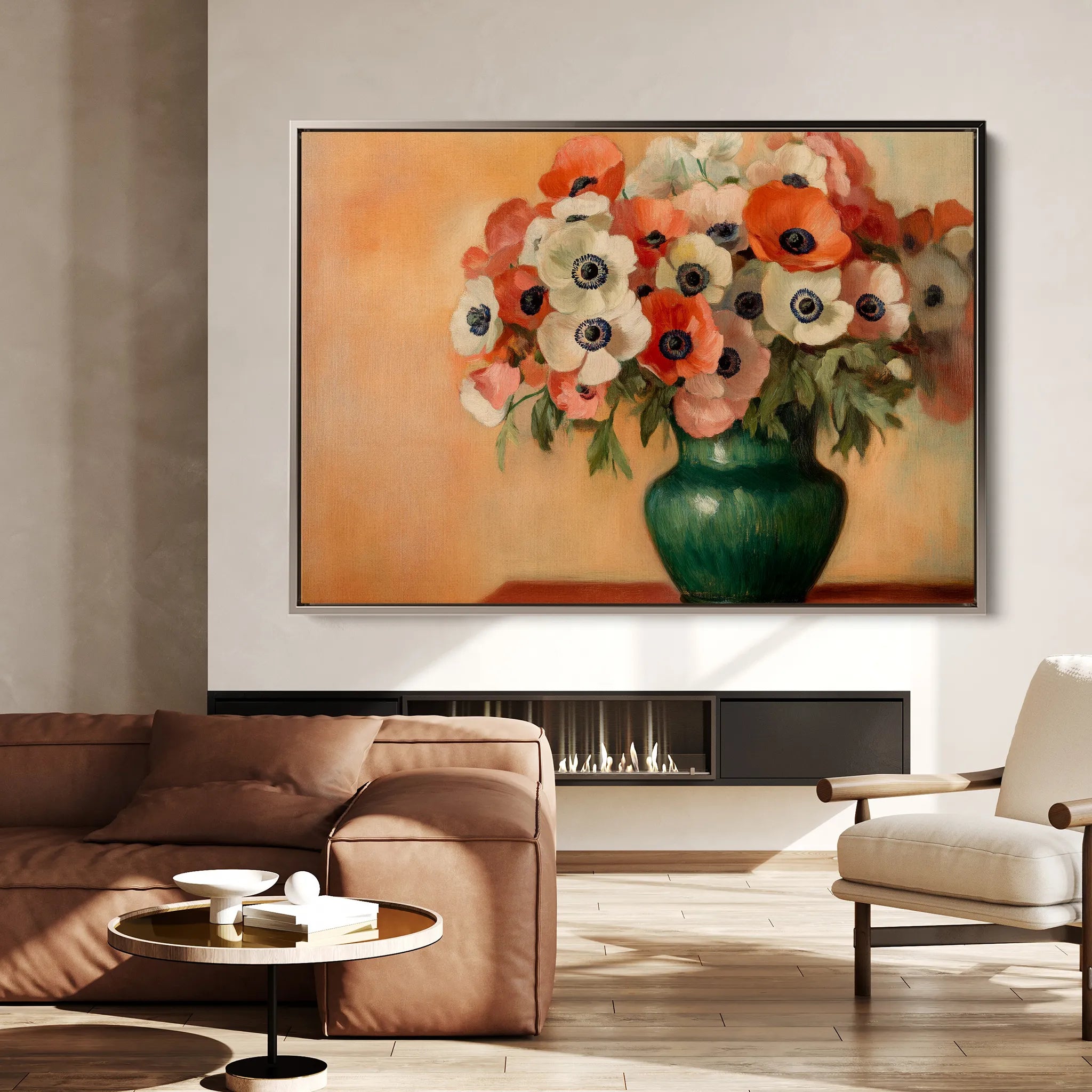 Floral 977 Canvas Art 18" x 24" / 45 x 60 cm / Black