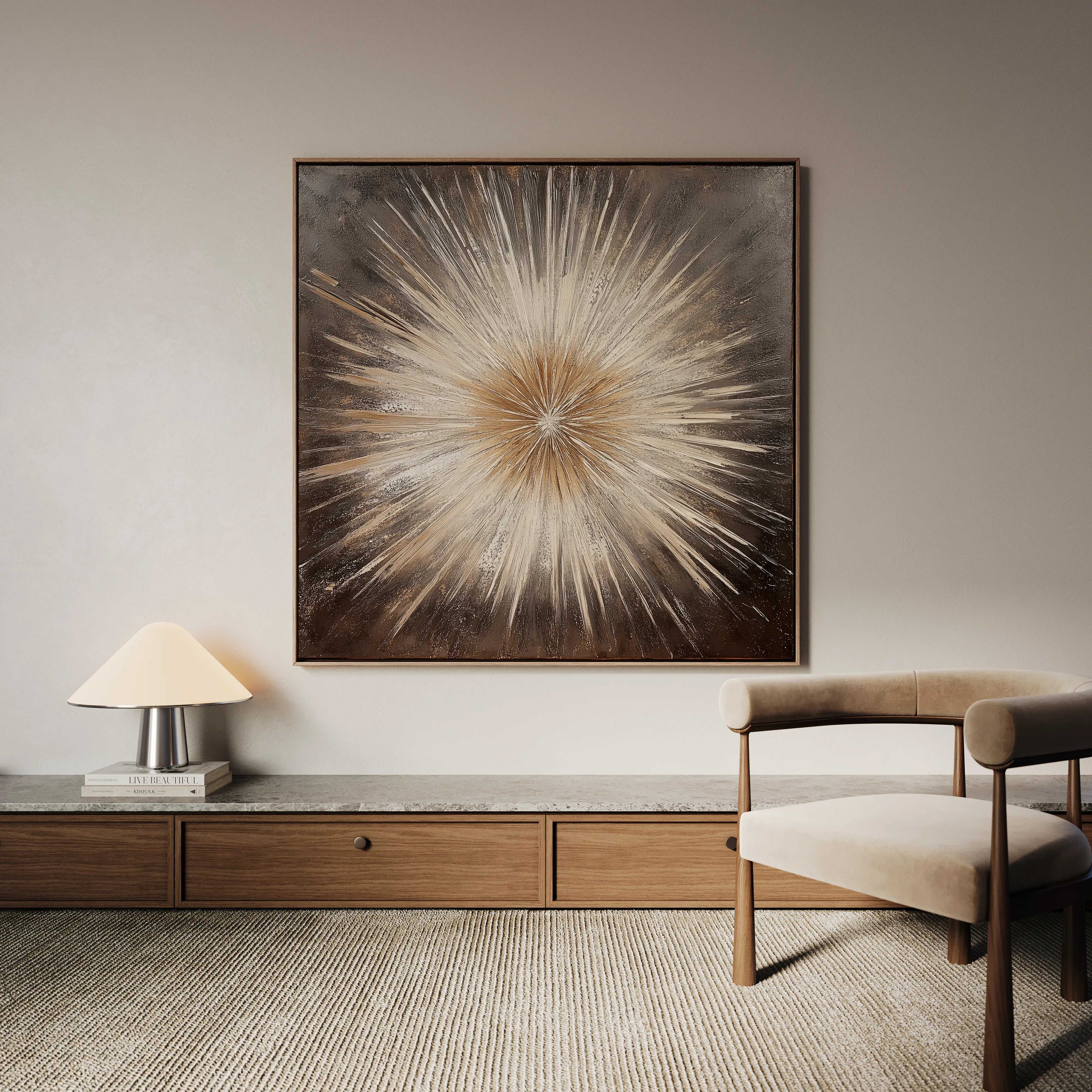 Abstract 979 Canvas Art 16" x 16" / 40 x 40 cm / Black