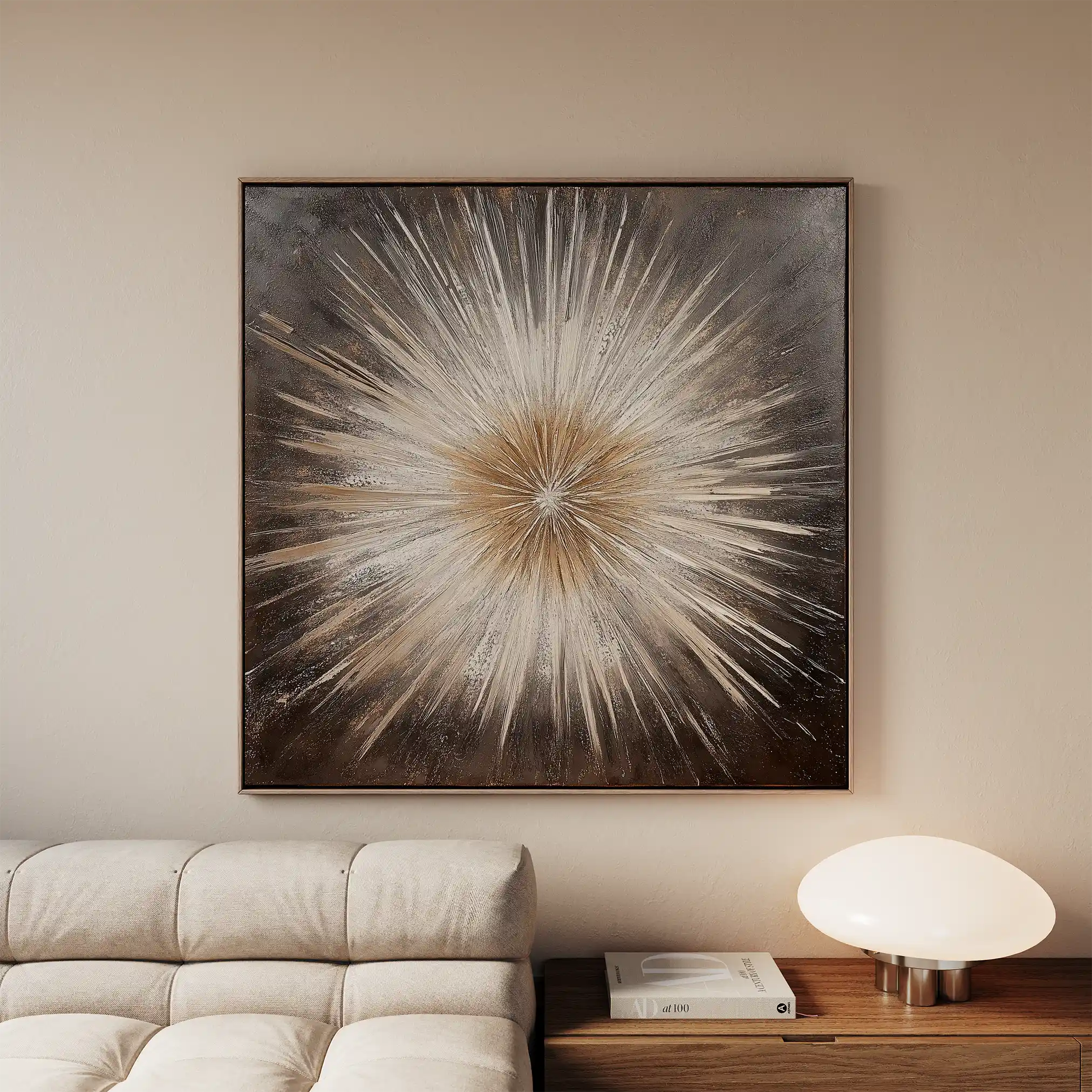Abstract 979 Canvas Art 16" x 16" / 40 x 40 cm / Black