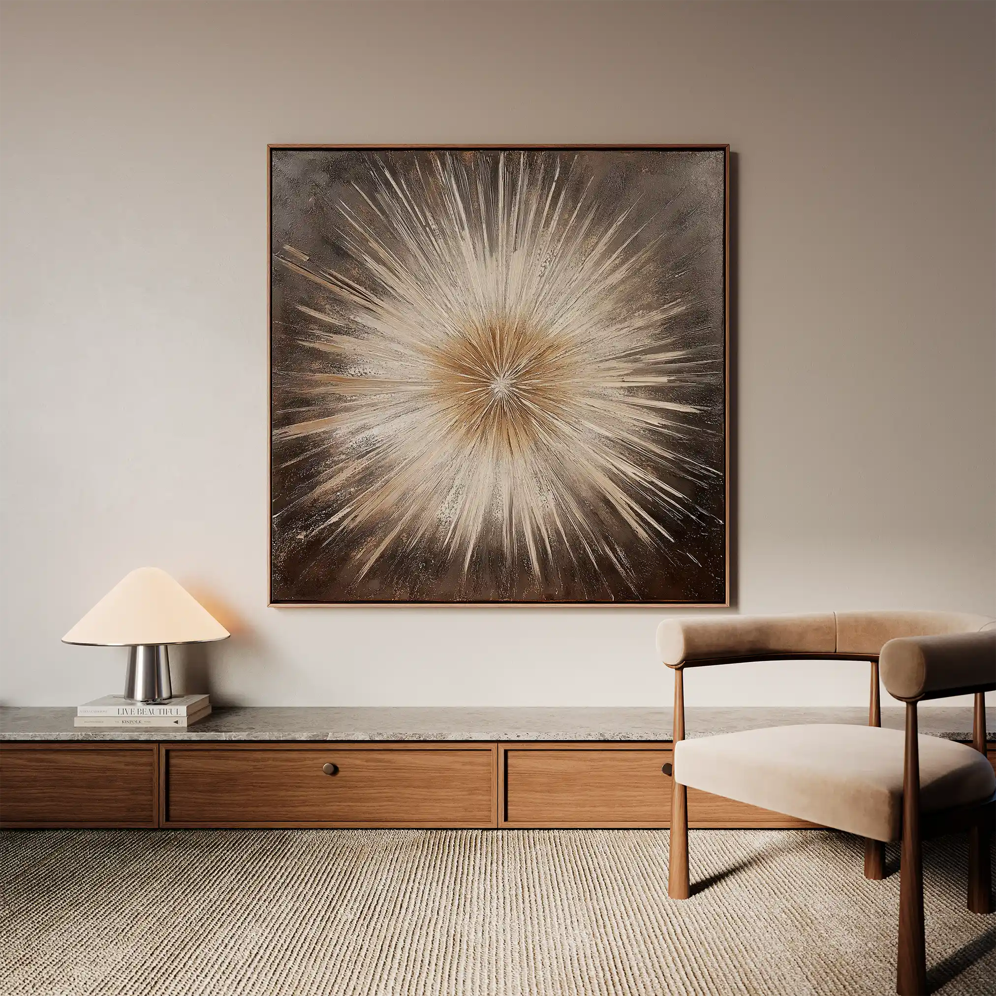 Abstract 979 Canvas Art 16" x 16" / 40 x 40 cm / Black