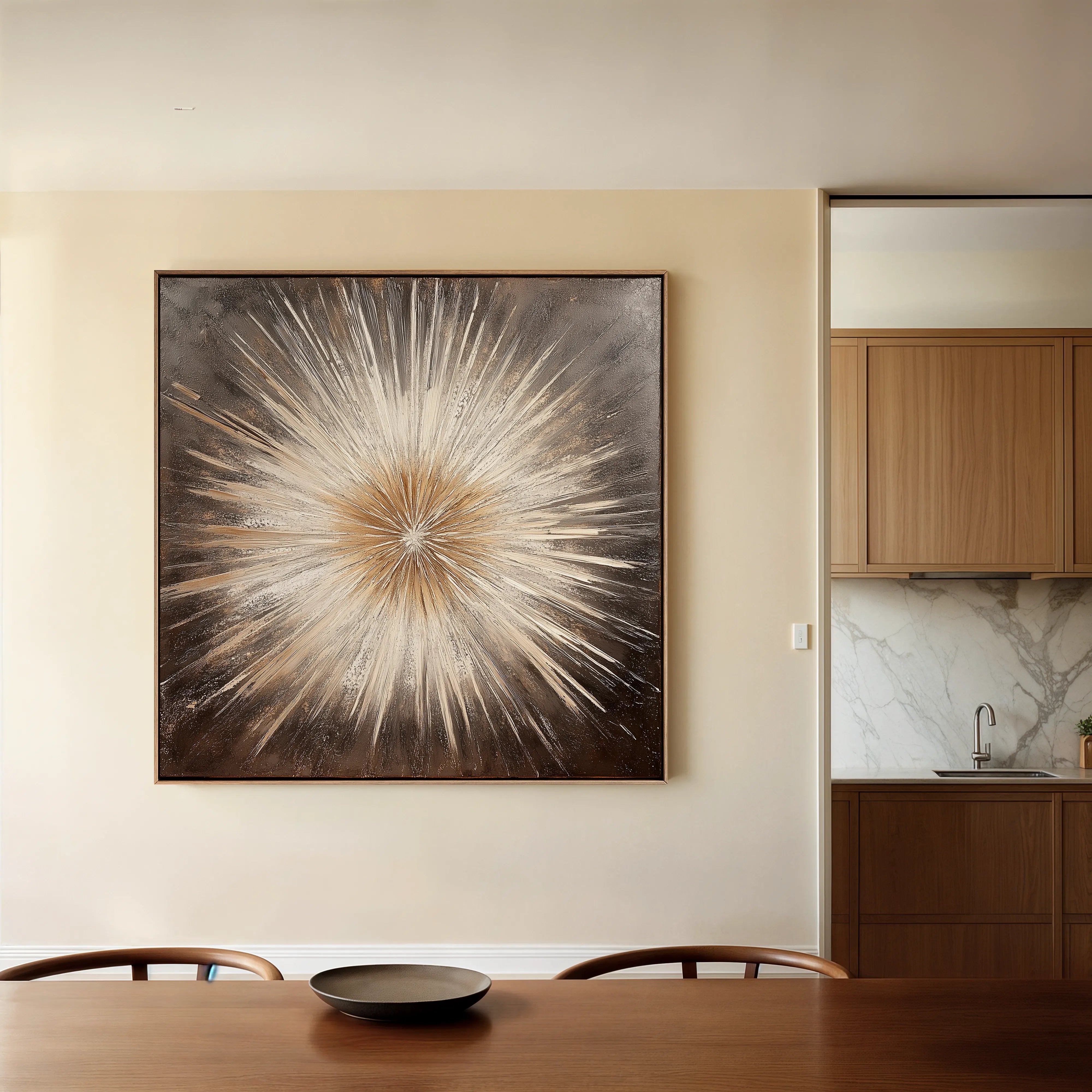 Abstract 979 Canvas Art 16" x 16" / 40 x 40 cm / Black