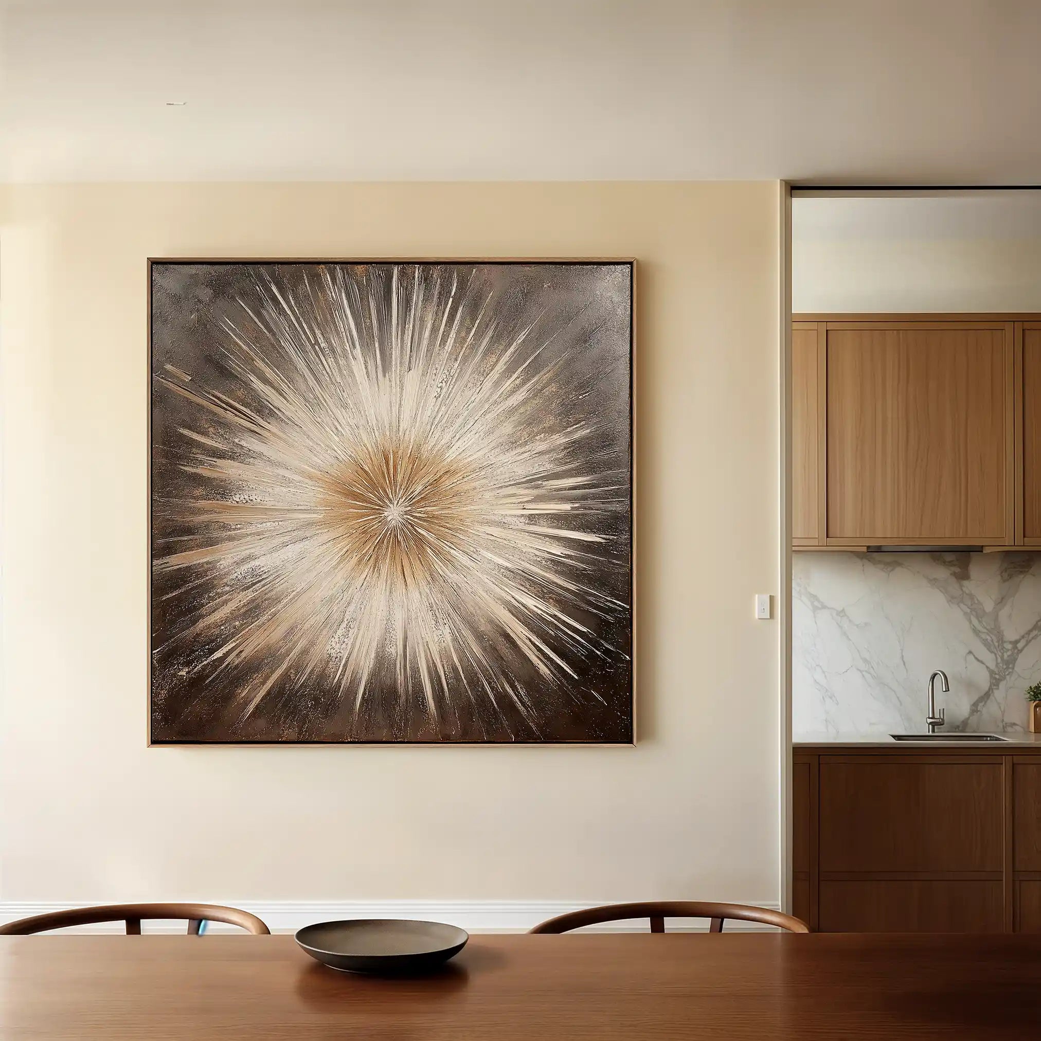 Abstract 979 Canvas Art 16" x 16" / 40 x 40 cm / Black