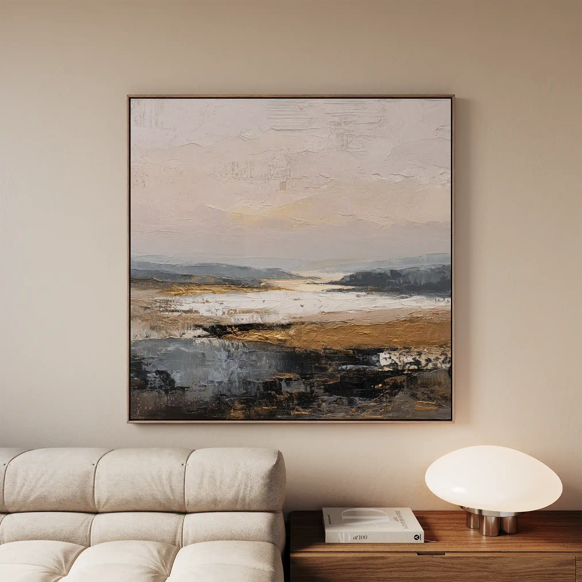 Abstract 980 Canvas Art 16" x 16" / 40 x 40 cm / Black