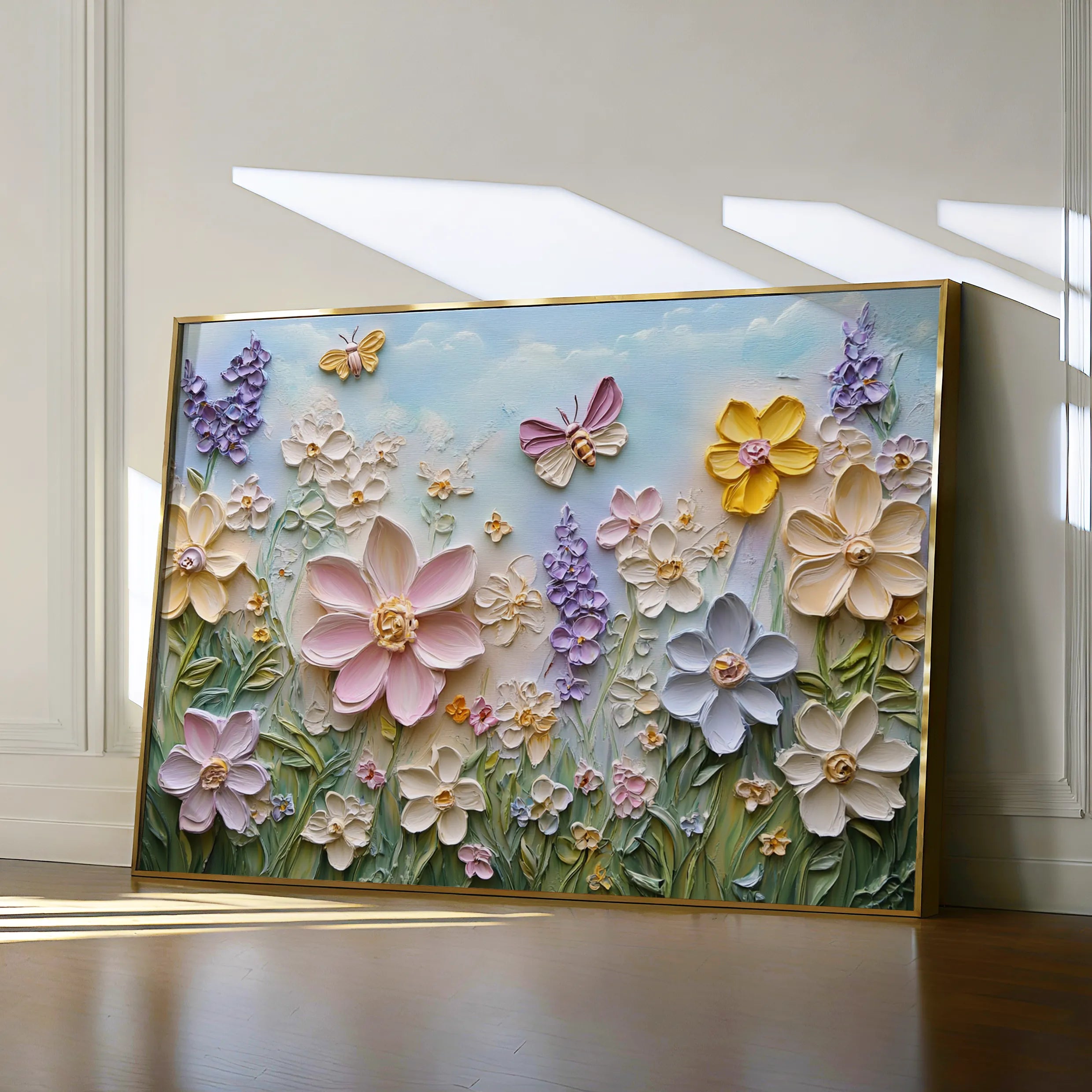 Floral 980 Canvas Art 18" x 24" / 45 x 60 cm / Black