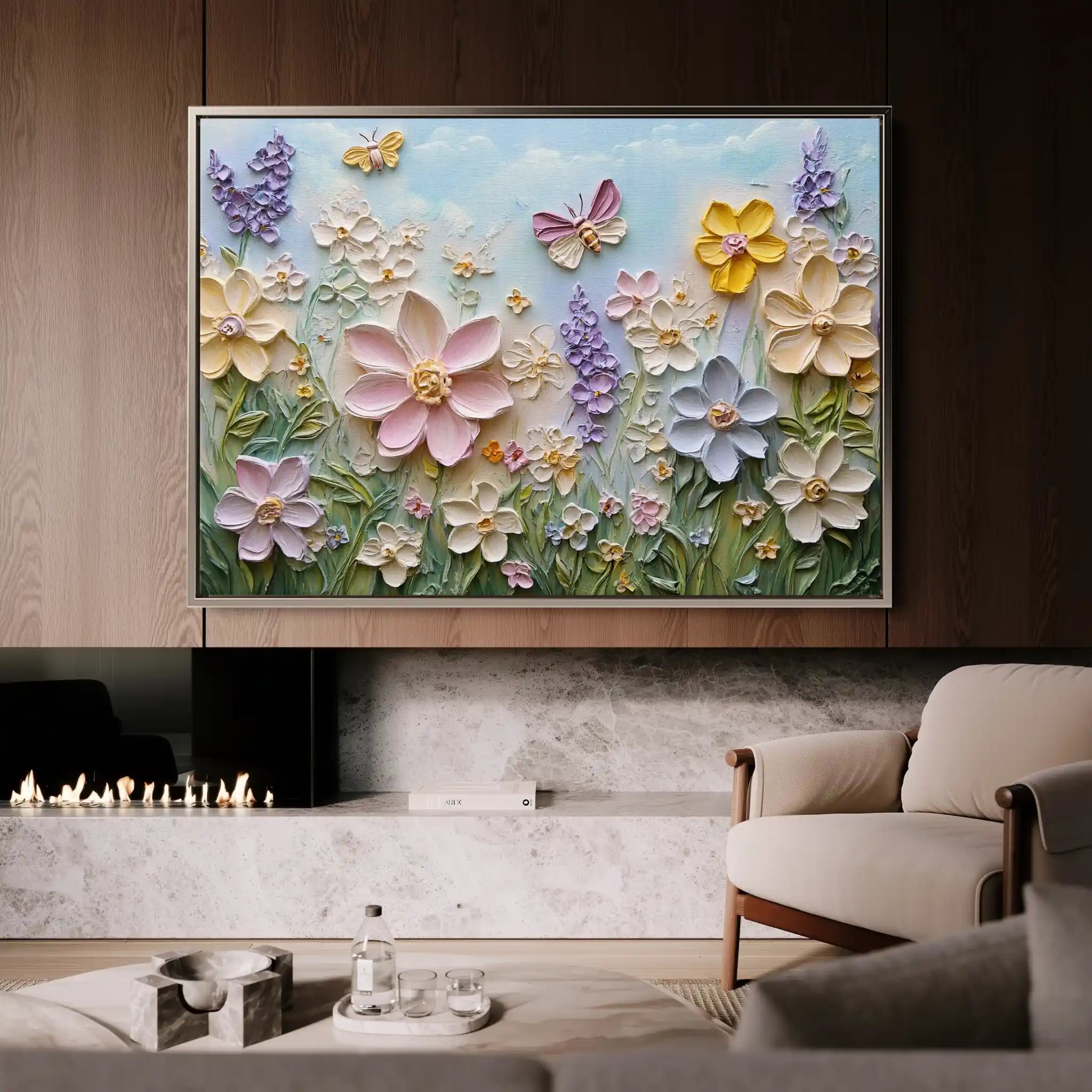 Floral 980 Canvas Art 60 x 40 cm / Black