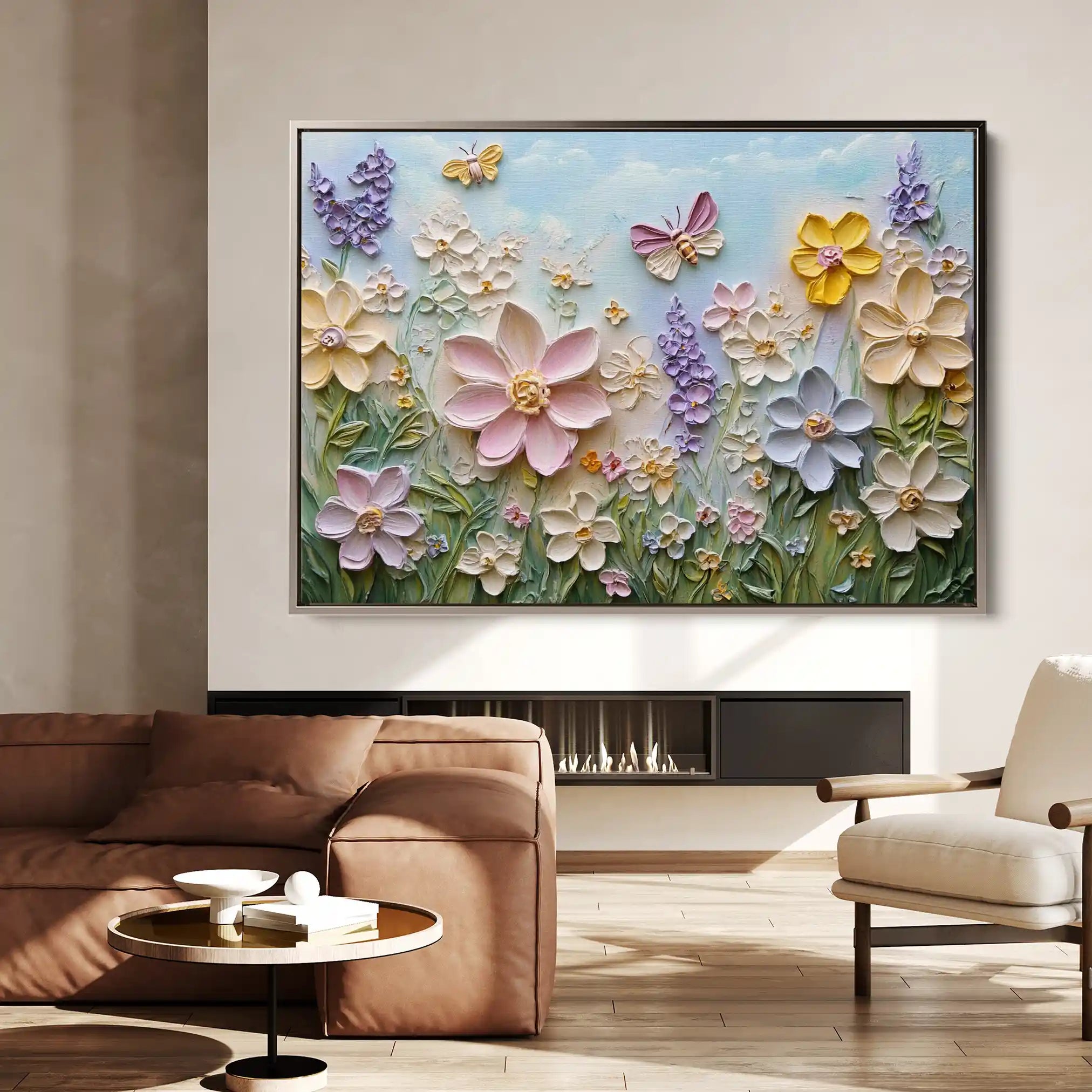 Floral 980 Canvas Art 60 x 40 cm / Black