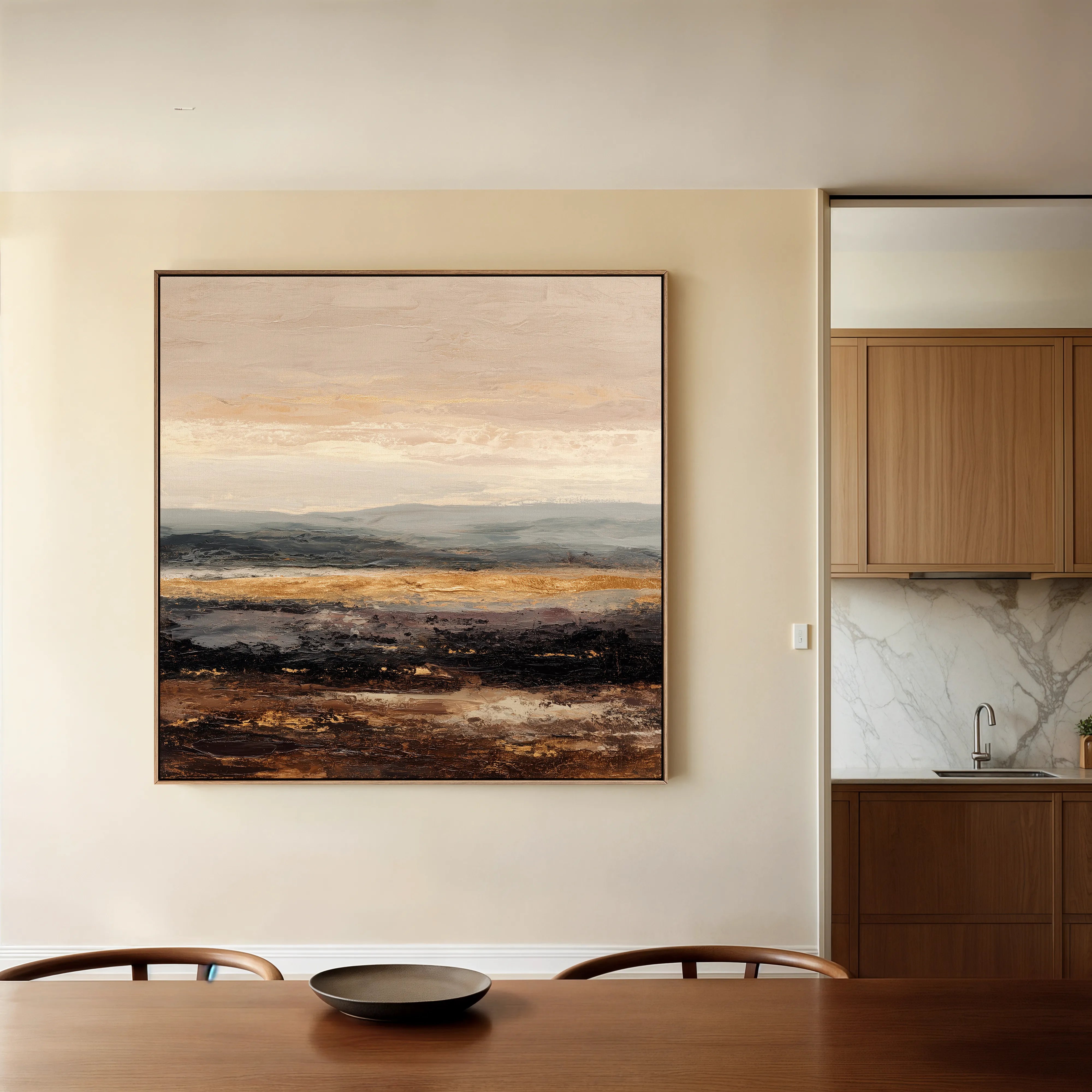 Abstract 981 Canvas Art 16" x 16" / 40 x 40 cm / Black