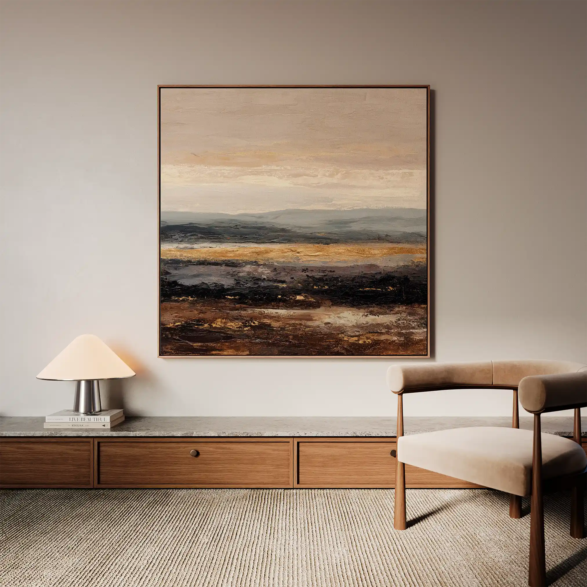 Abstract 981 Canvas Art 16" x 16" / 40 x 40 cm / Black
