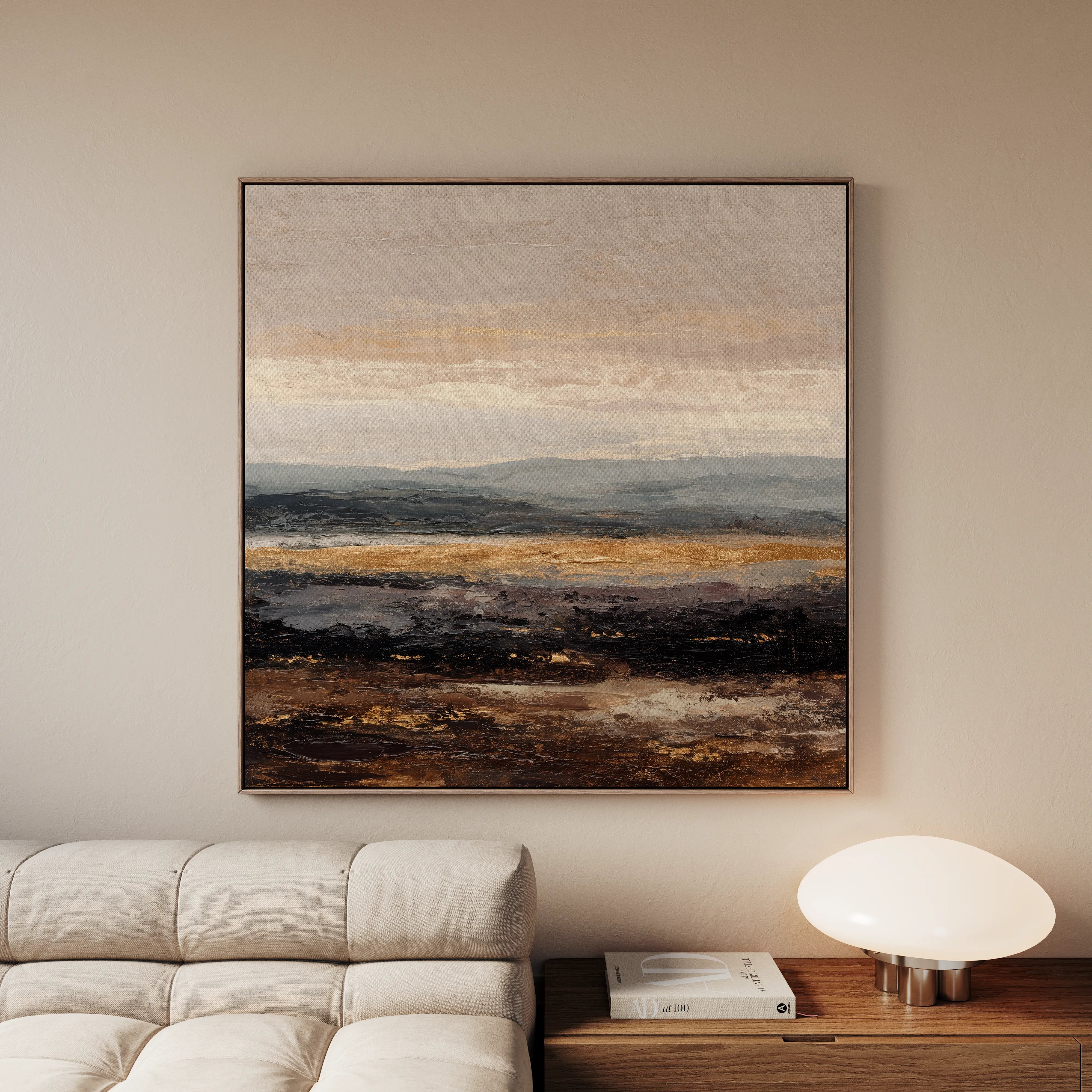 Abstract 981 Canvas Art 16" x 16" / 40 x 40 cm / Black