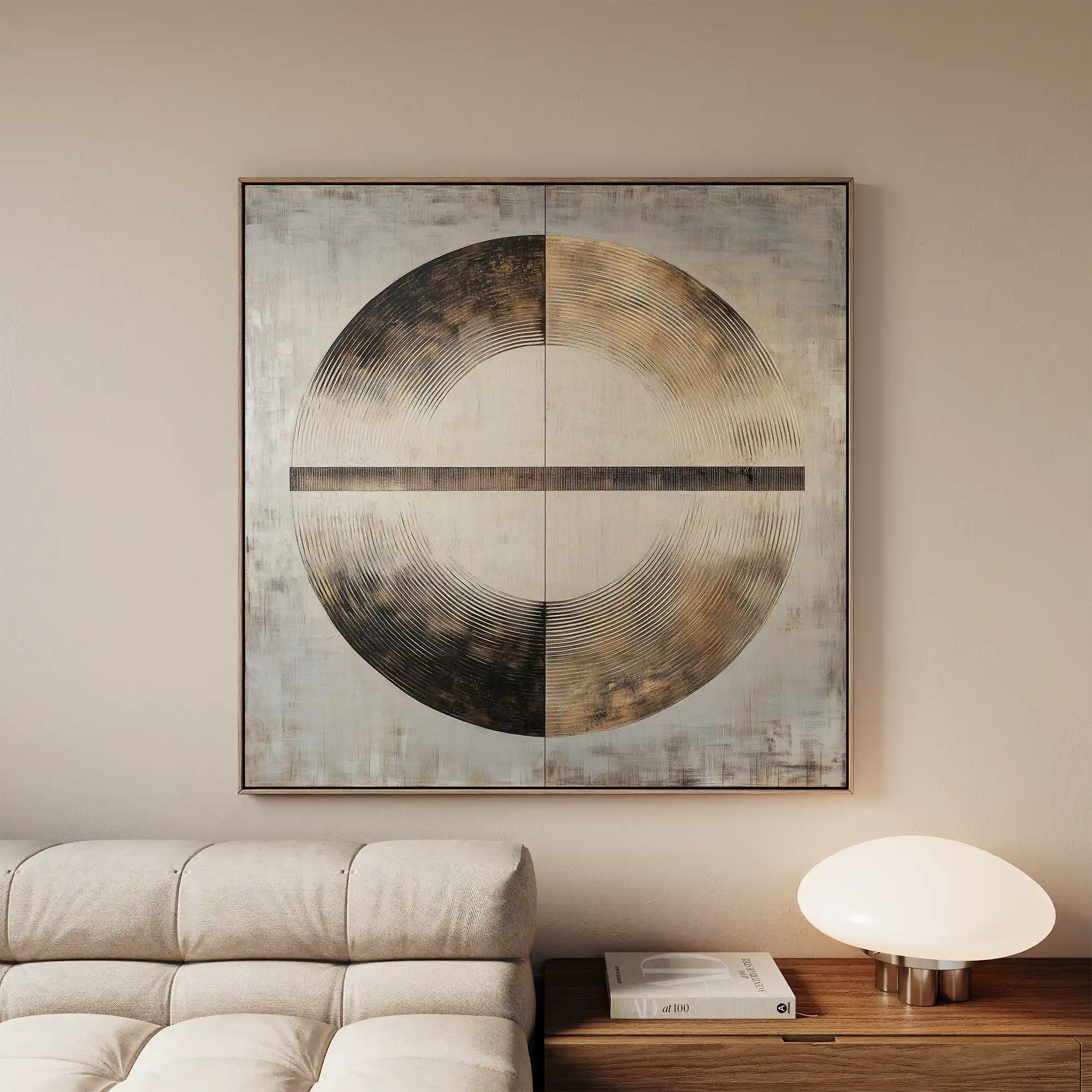 Abstract 982 Canvas Art 16" x 16" / 40 x 40 cm / Black
