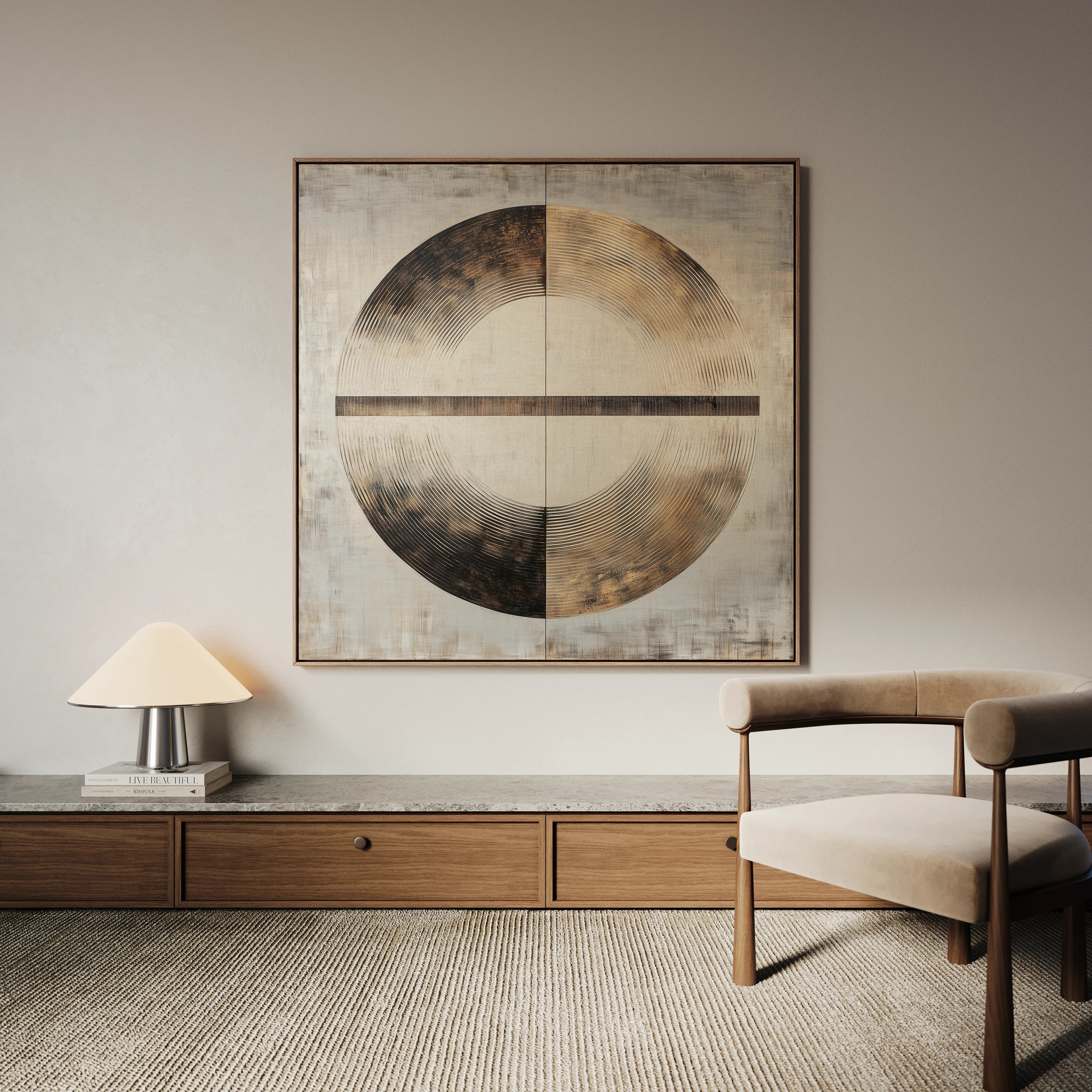 Abstract 982 Canvas Art 16" x 16" / 40 x 40 cm / Black