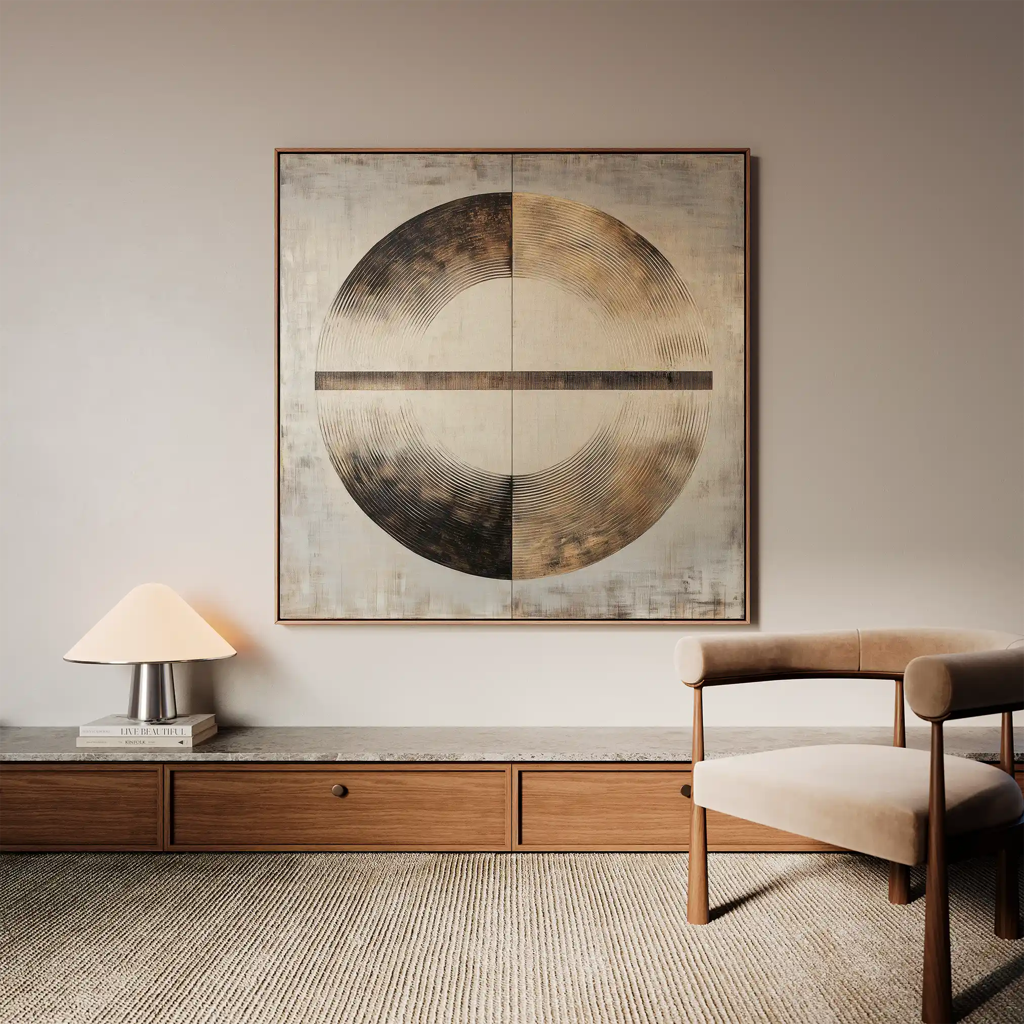 Abstract 982 Canvas Art 16" x 16" / 40 x 40 cm / Black