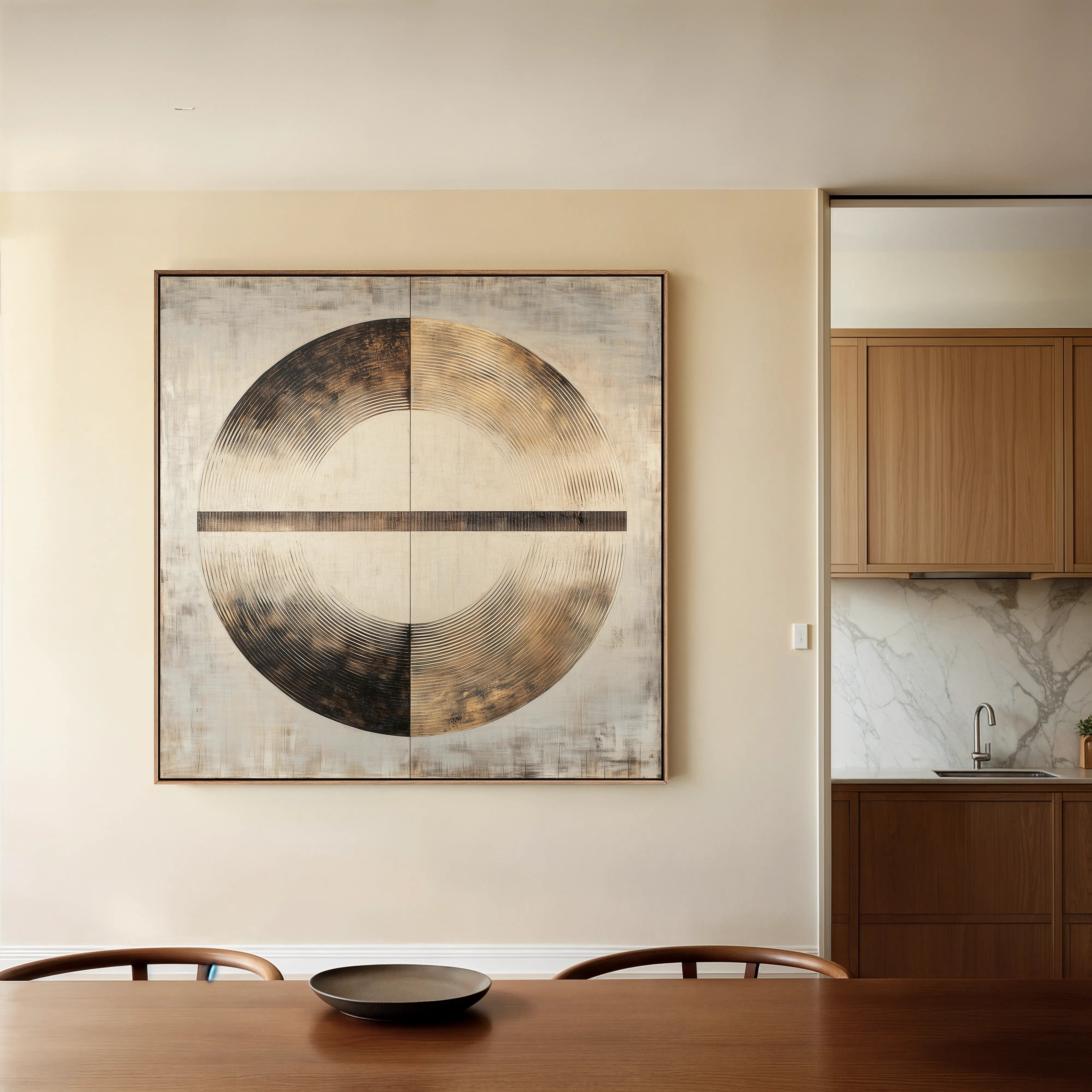 Abstract 982 Canvas Art 16" x 16" / 40 x 40 cm / Black