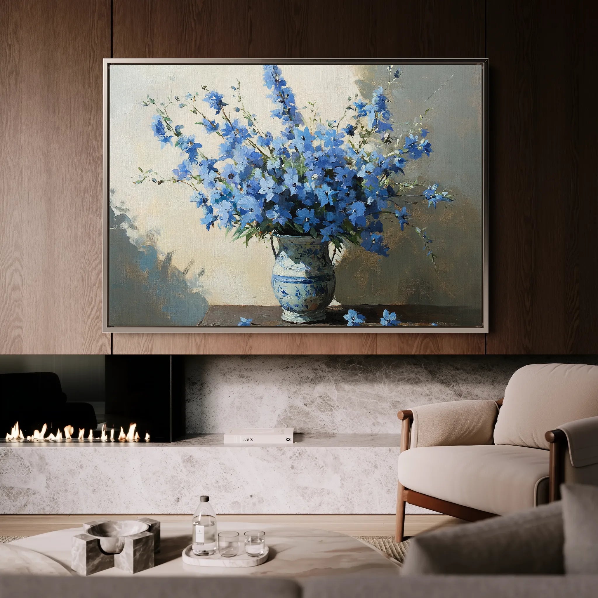 Floral 982 Canvas Art 18" x 24" / 45 x 60 cm / Black