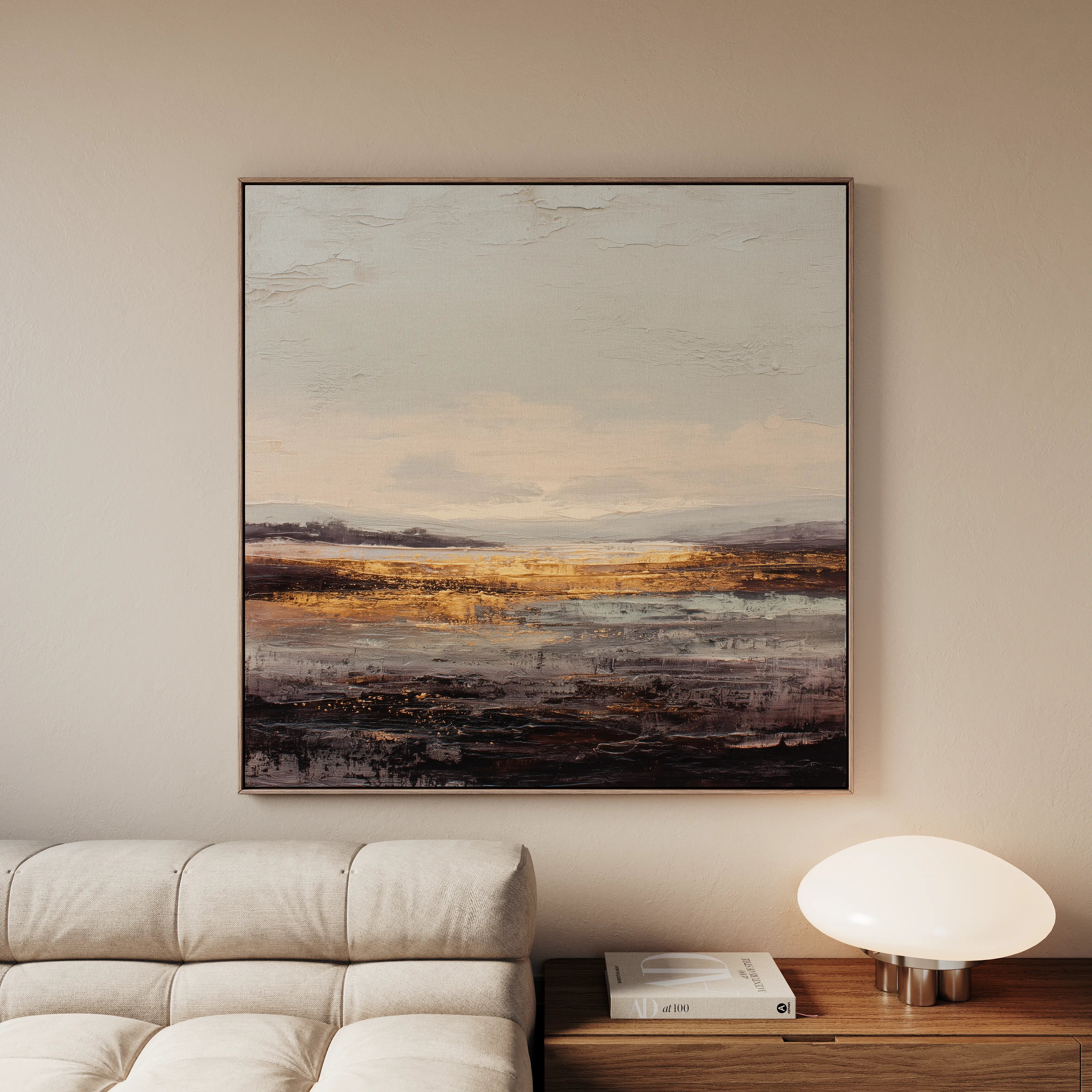 Abstract 983 Canvas Art 16" x 16" / 40 x 40 cm / Black