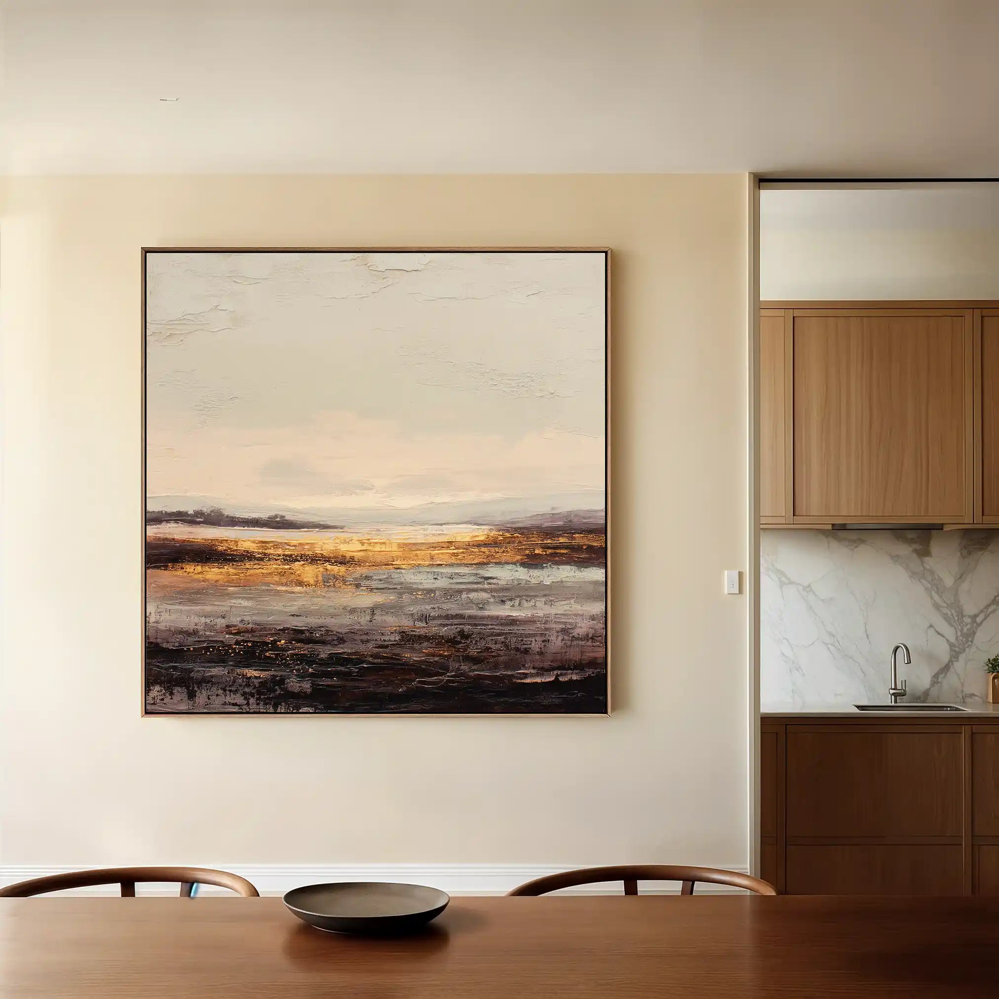 Abstract 983 Canvas Art 16" x 16" / 40 x 40 cm / Black