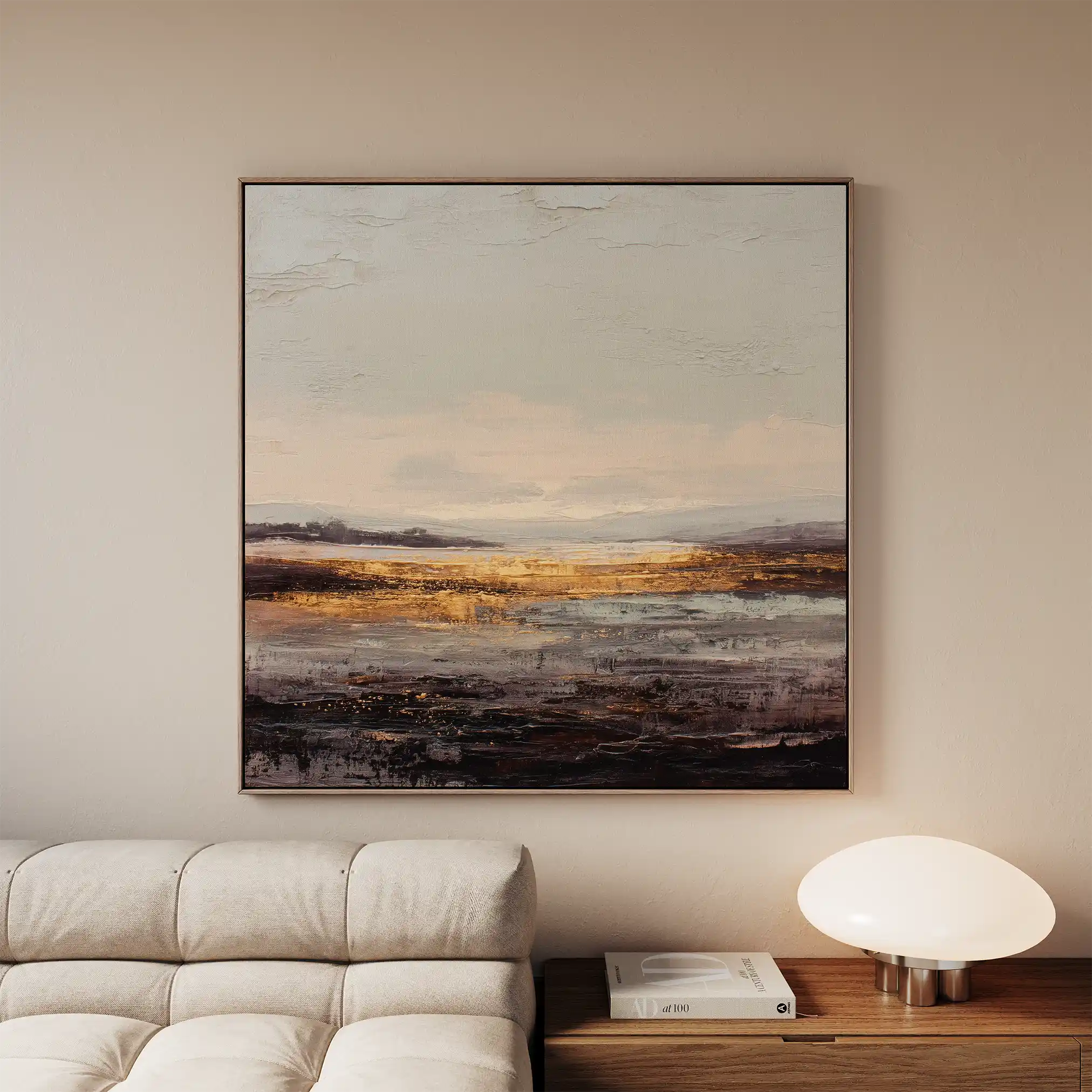 Abstract 983 Canvas Art 16" x 16" / 40 x 40 cm / Black