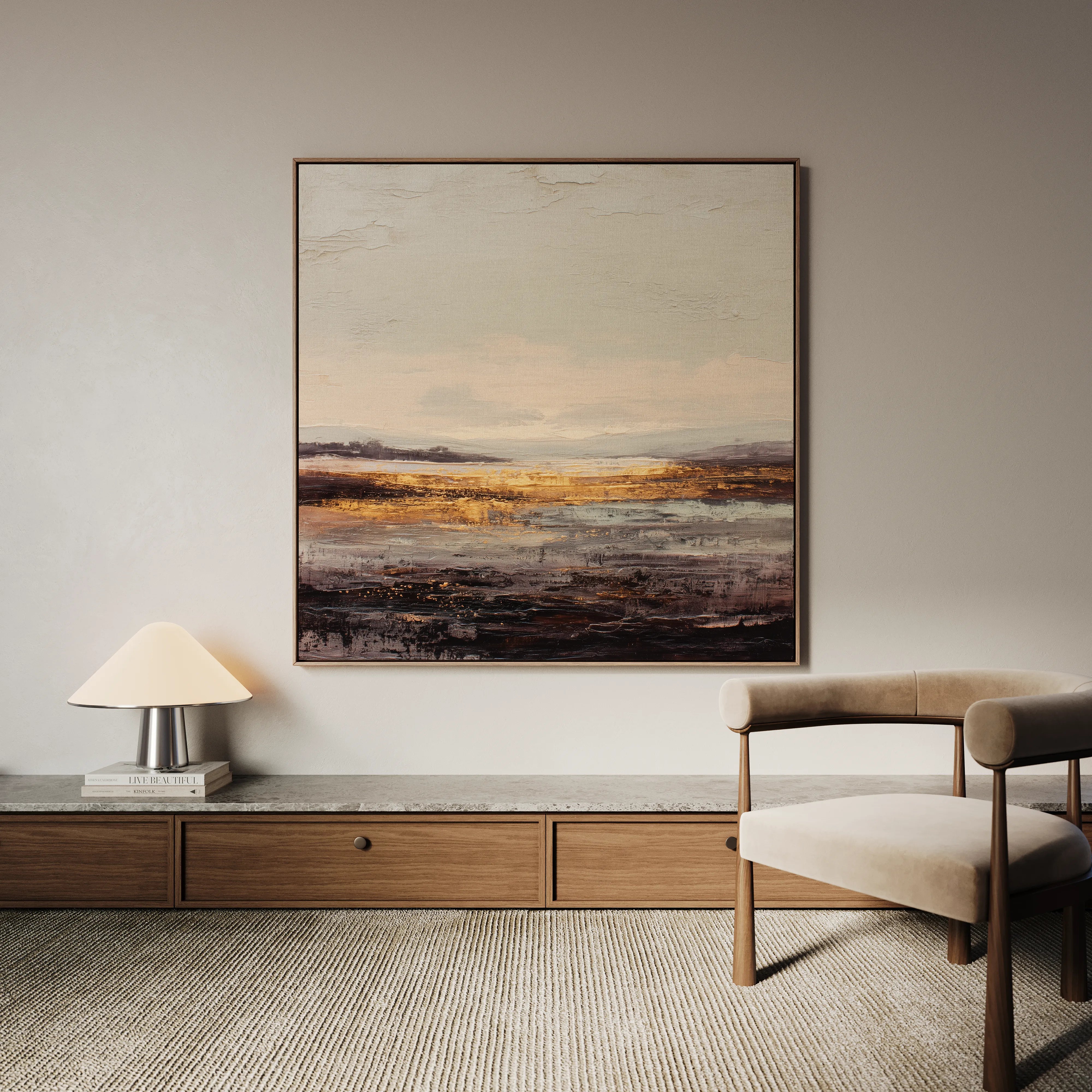 Abstract 983 Canvas Art 16" x 16" / 40 x 40 cm / Black