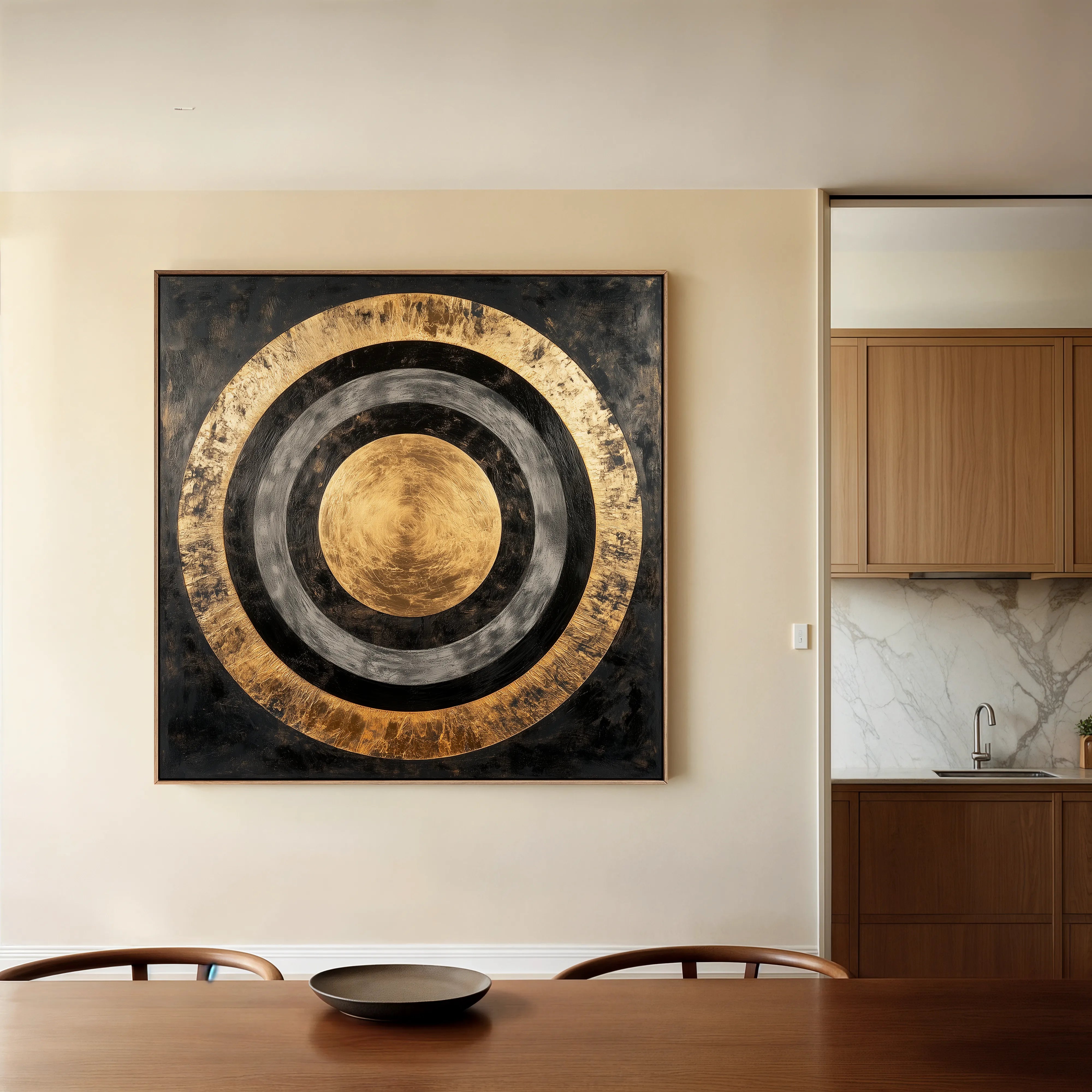 Abstract 984 Canvas Art 16" x 16" / 40 x 40 cm / Black