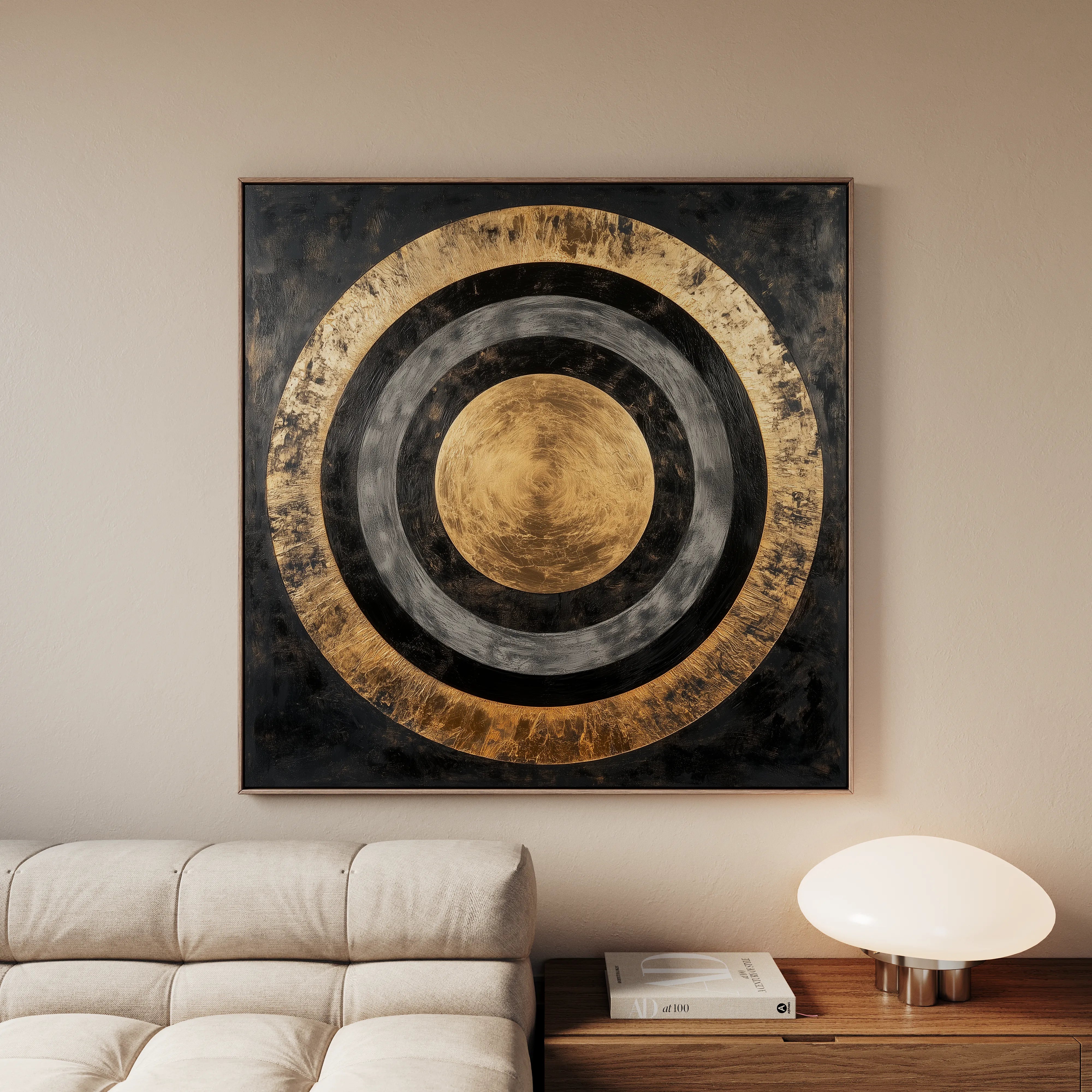 Abstract 984 Canvas Art 16" x 16" / 40 x 40 cm / Black