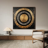 Abstract 984 Canvas Art 16" x 16" / 40 x 40 cm / Black