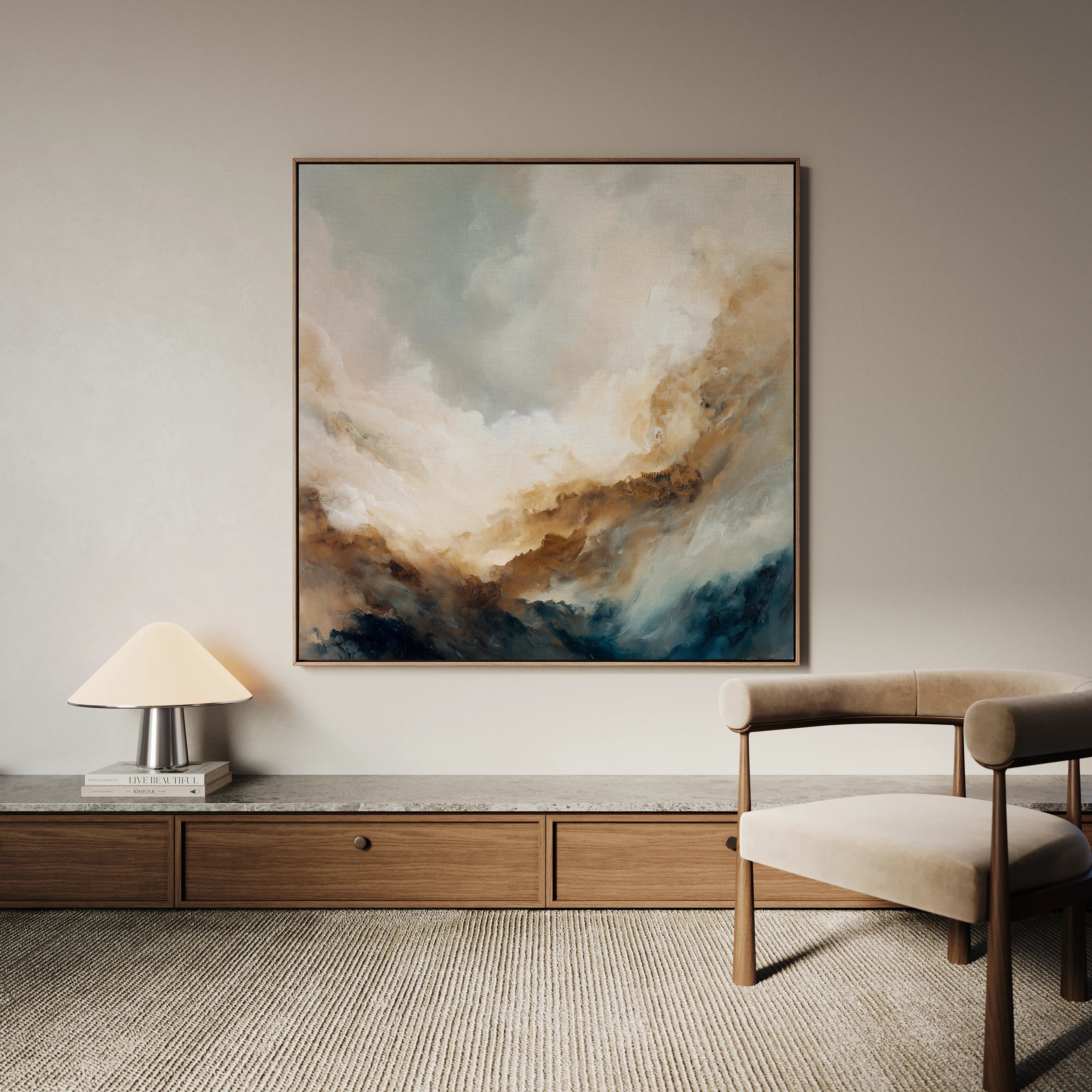 Abstract 985 Canvas Art 16" x 16" / 40 x 40 cm / Black