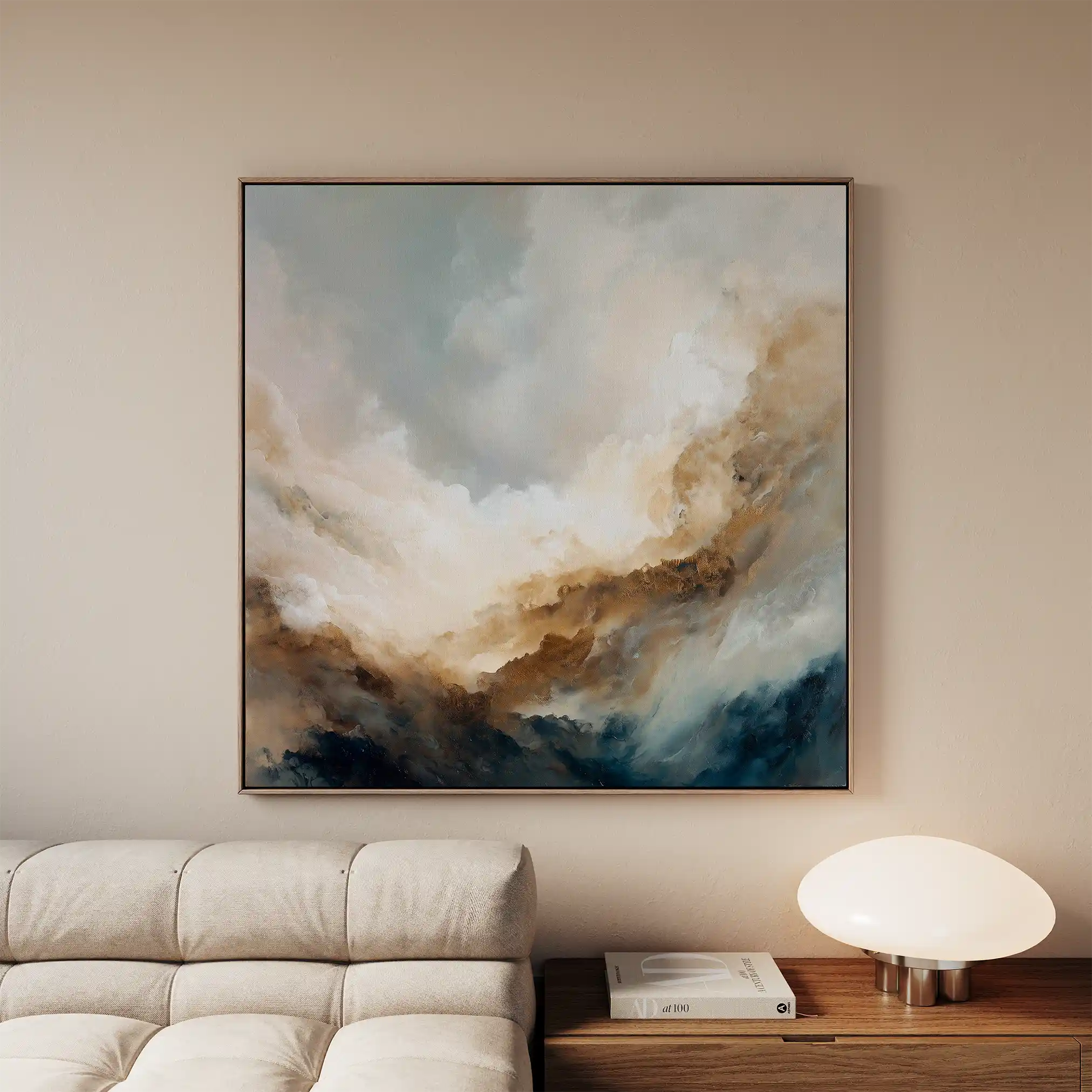 Abstract 985 Canvas Art 16" x 16" / 40 x 40 cm / Black