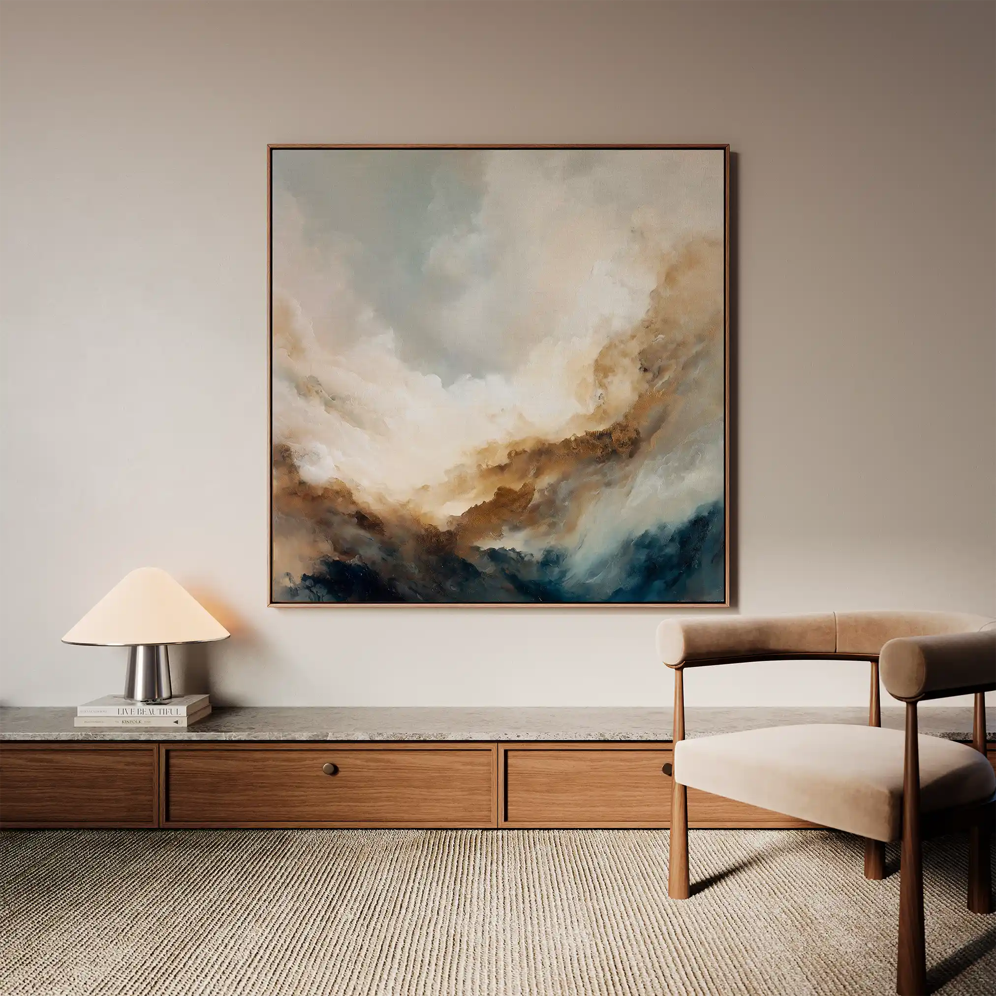 Abstract 985 Canvas Art 16" x 16" / 40 x 40 cm / Black