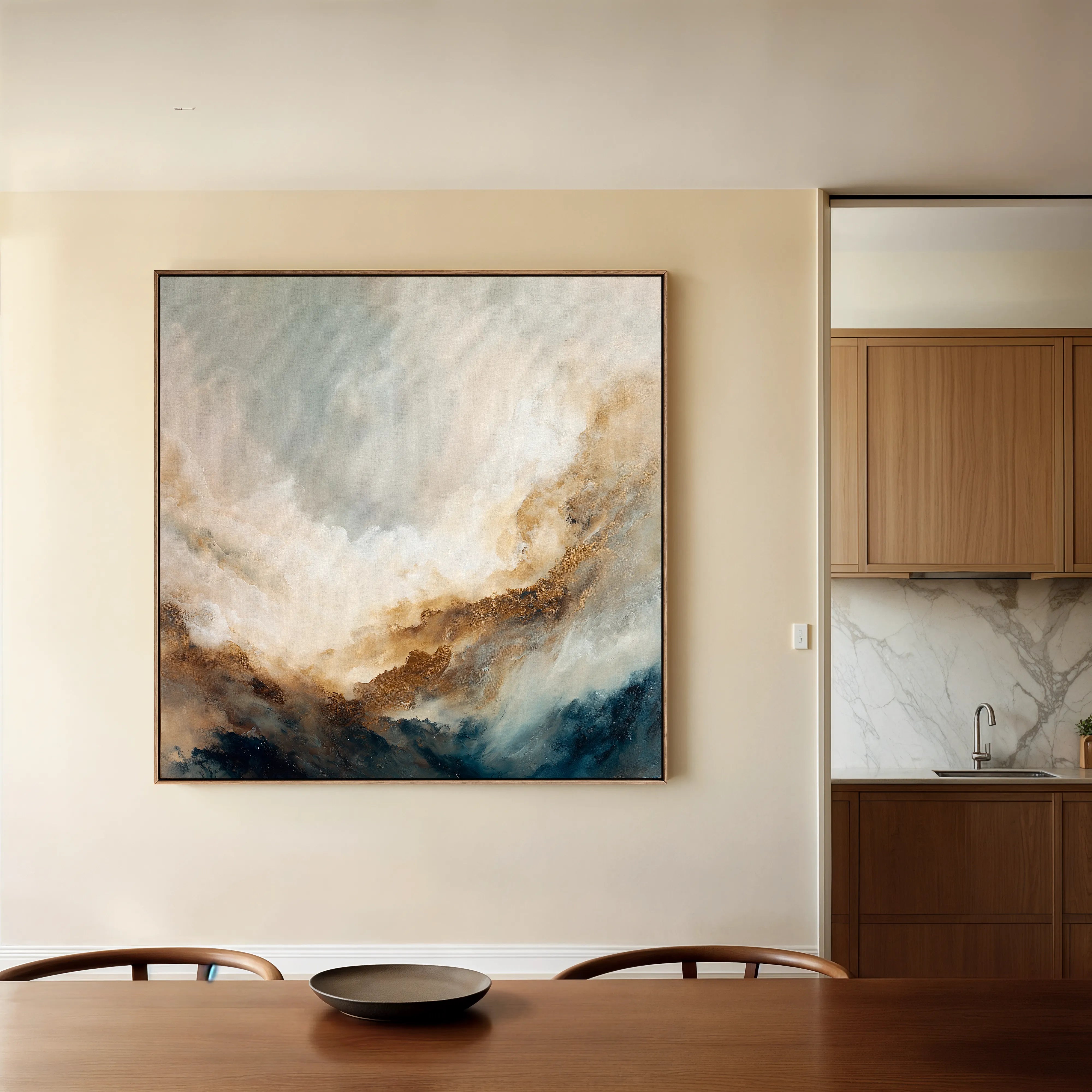 Abstract 985 Canvas Art 16" x 16" / 40 x 40 cm / Black