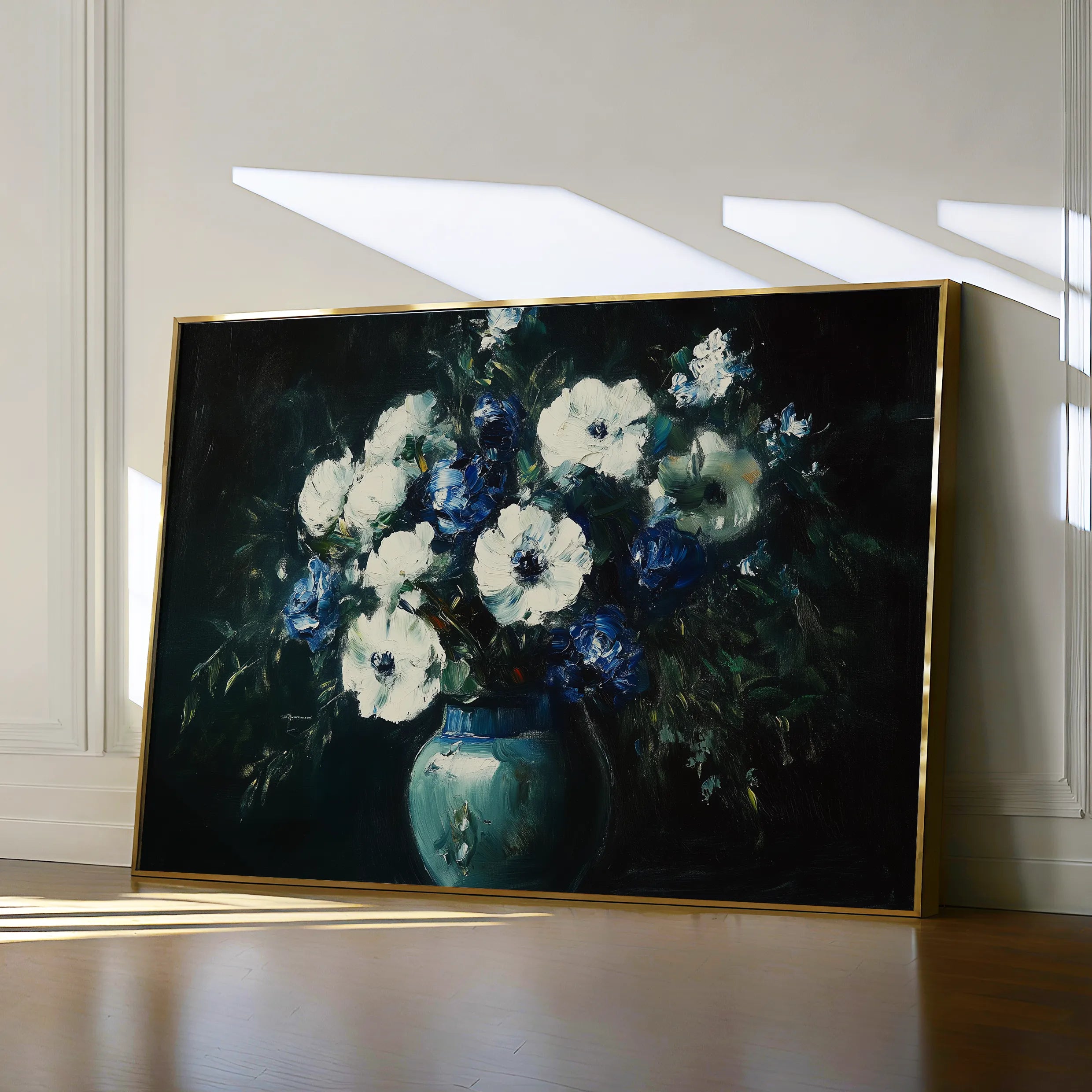 Floral 985 Canvas Art 18" x 24" / 45 x 60 cm / Black