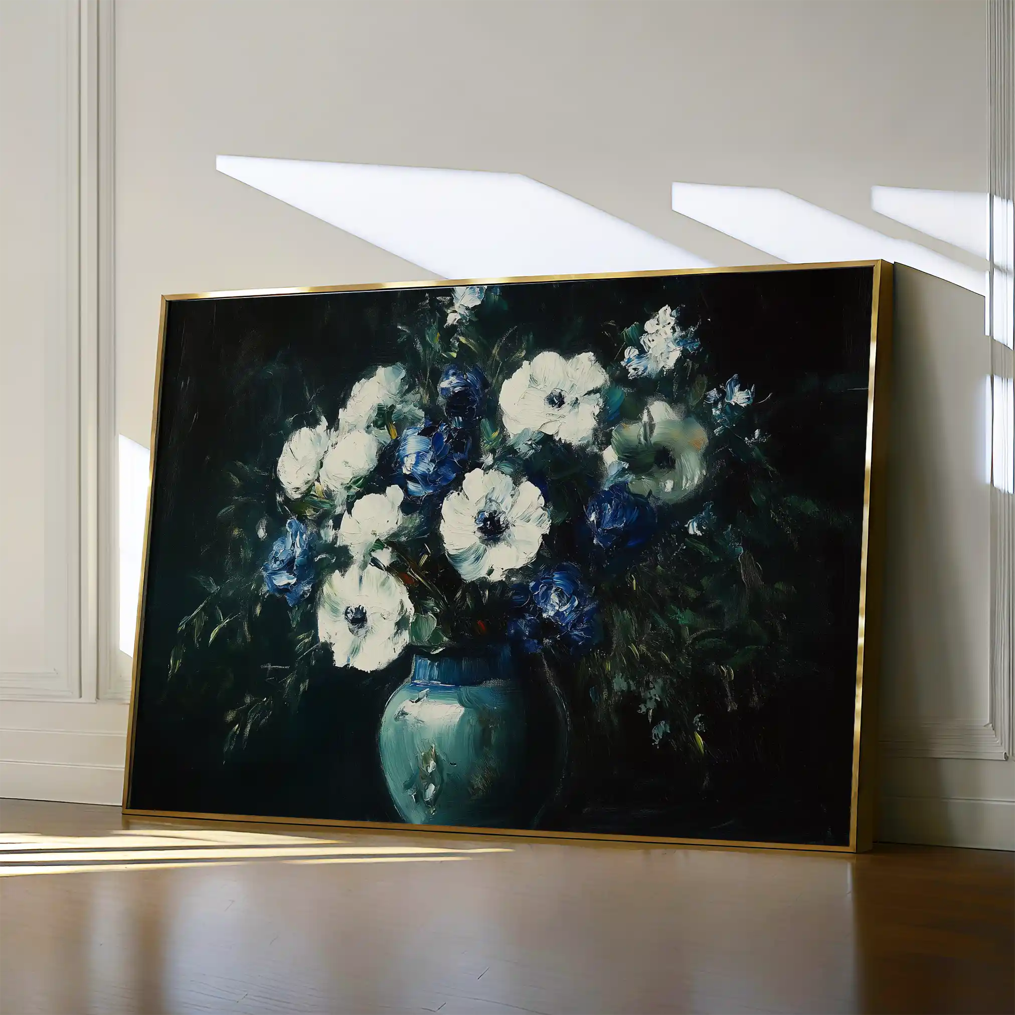 Floral 985 Canvas Art 60 x 40 cm / Black