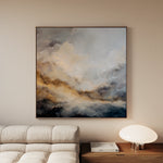 Abstract 986 Canvas Art 16" x 16" / 40 x 40 cm / Black