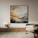 Abstract 986 Canvas Art 16" x 16" / 40 x 40 cm / Black