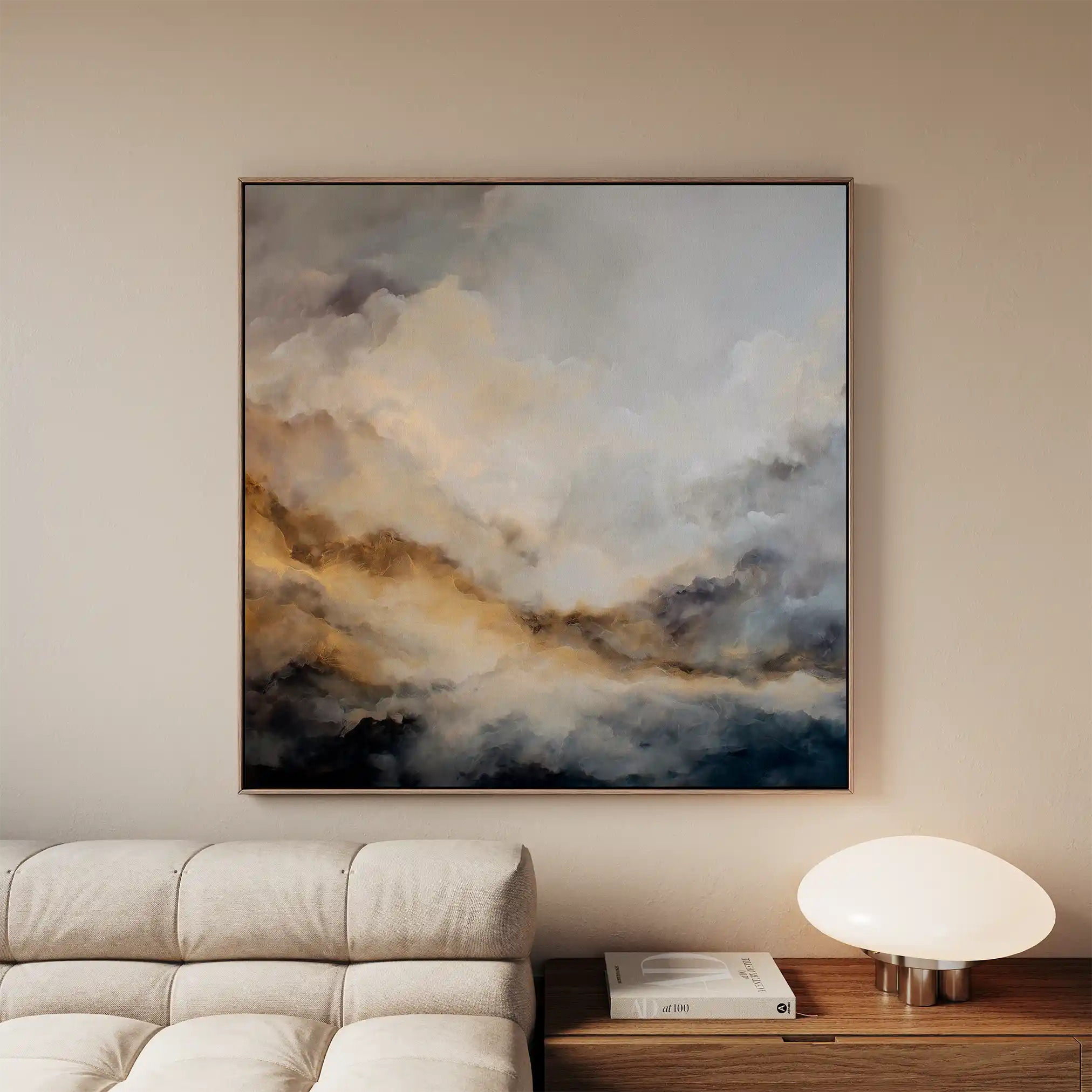 Abstract 986 Canvas Art 16" x 16" / 40 x 40 cm / Black