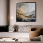 Abstract 986 Canvas Art 16" x 16" / 40 x 40 cm / Black