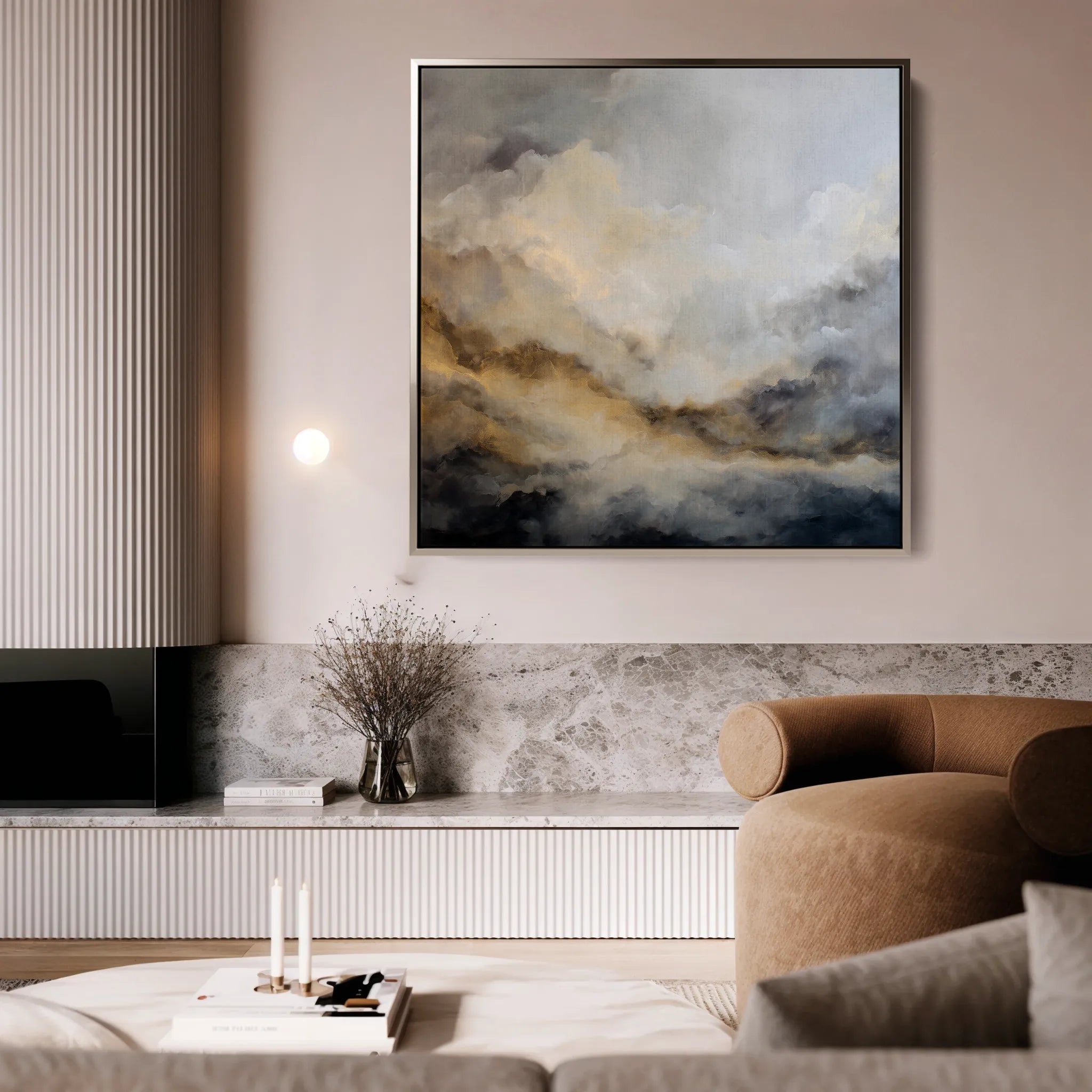 Abstract 986 Canvas Art 16" x 16" / 40 x 40 cm / Black