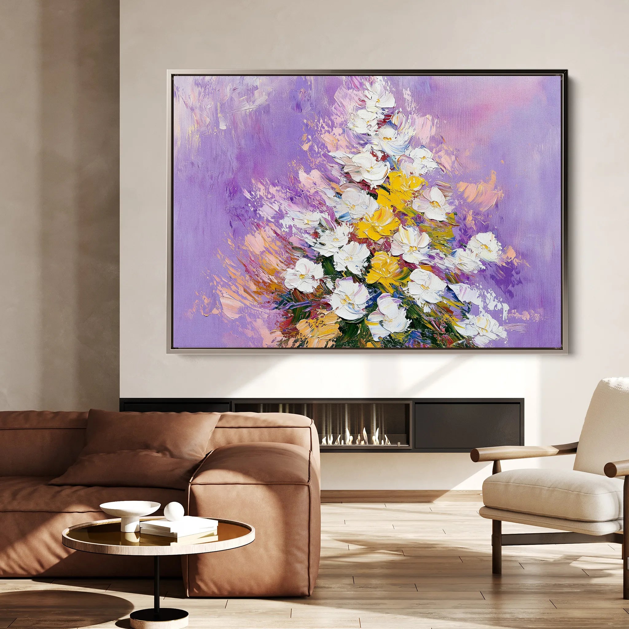Floral 986 Canvas Art 18" x 24" / 45 x 60 cm / Black