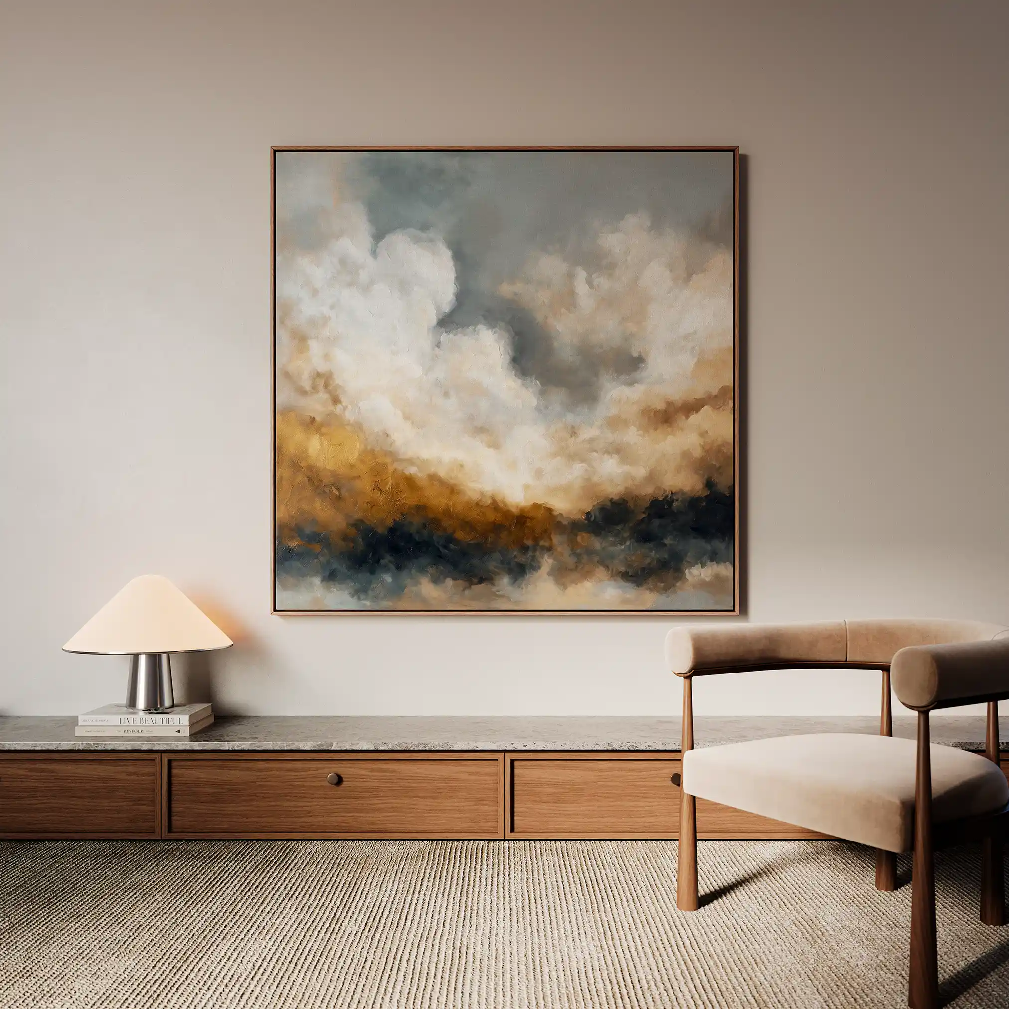 Abstract 987 Canvas Art 16" x 16" / 40 x 40 cm / Black