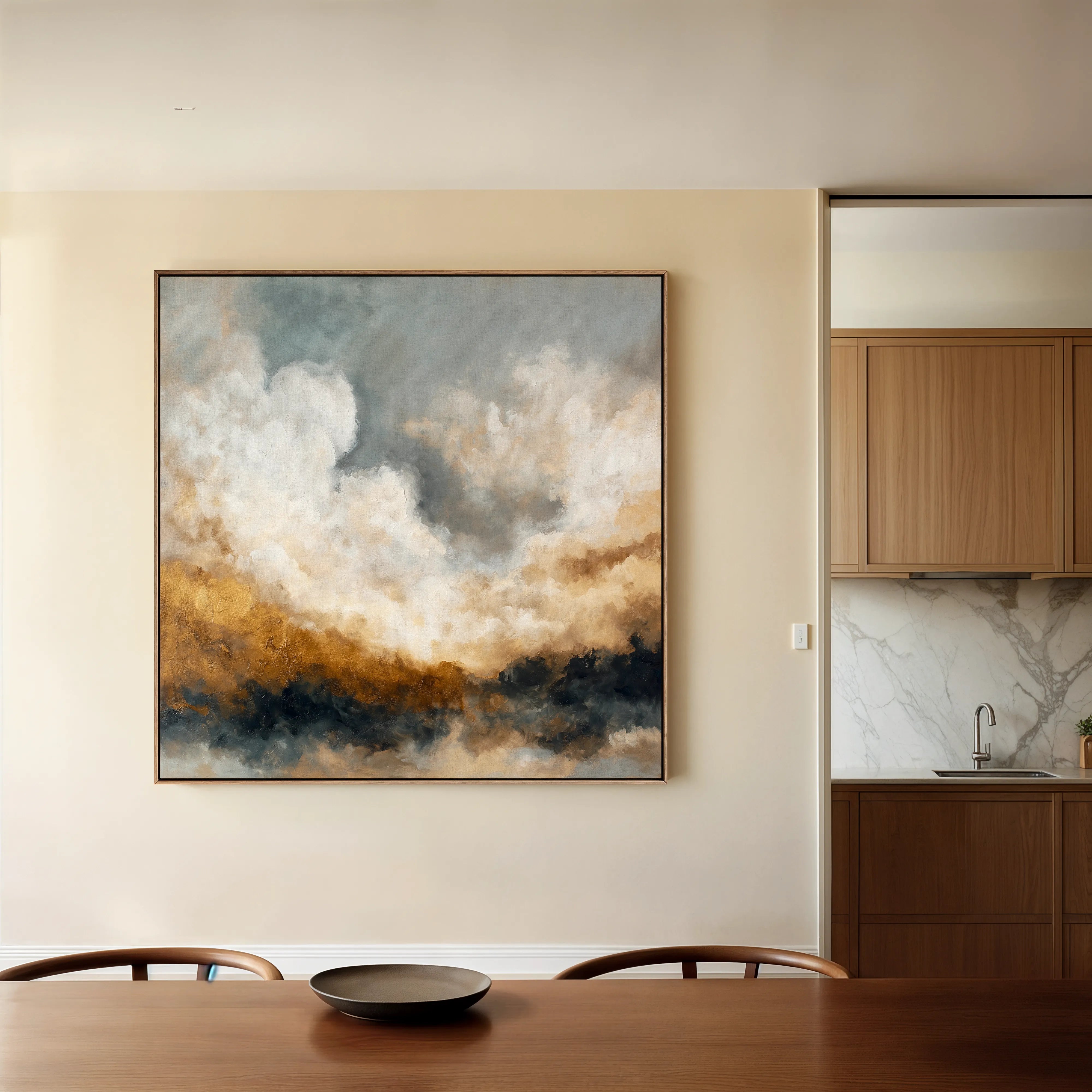 Abstract 987 Canvas Art 16" x 16" / 40 x 40 cm / Black