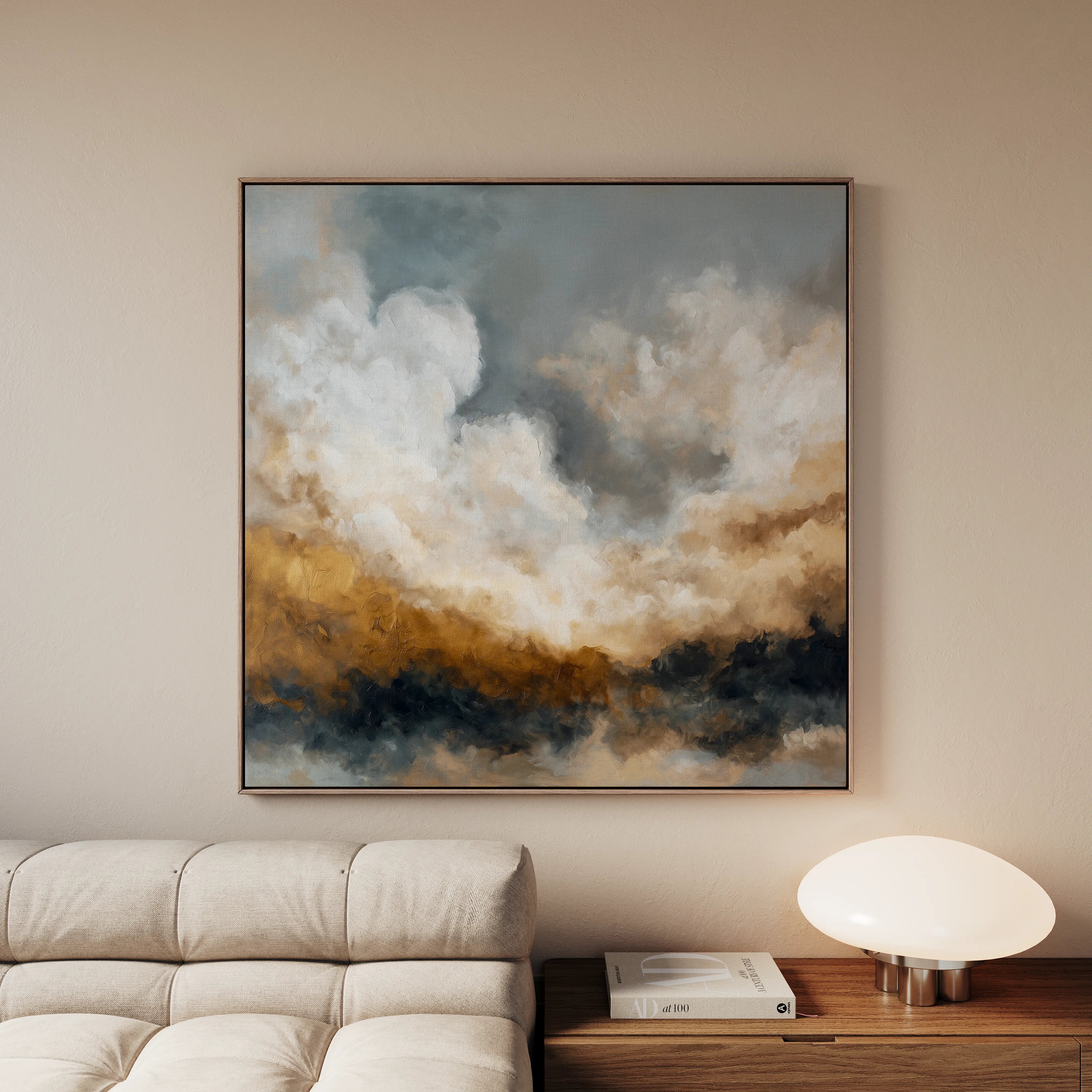 Abstract 987 Canvas Art 16" x 16" / 40 x 40 cm / Black